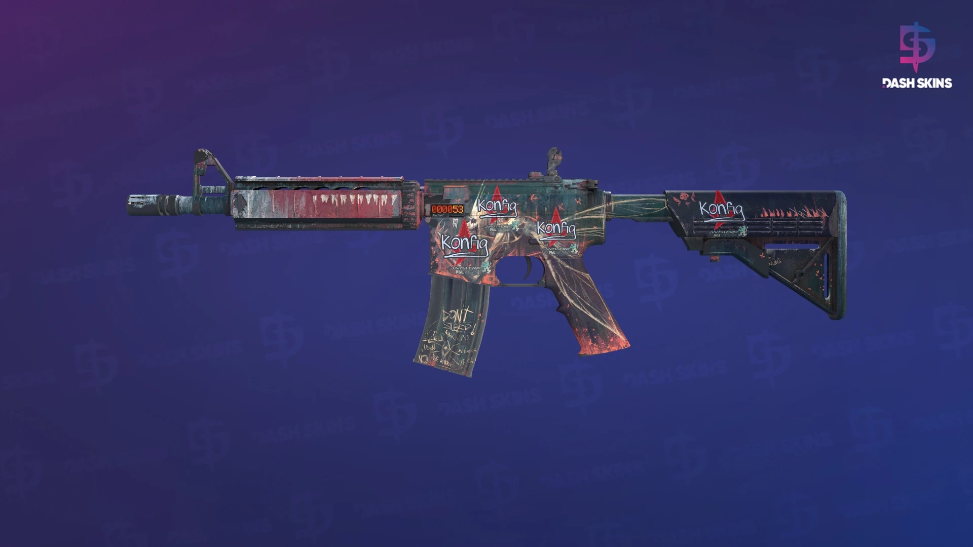 StatTrak™ M4A4 | Tooth Fairy (Battle-Scarred) Screenshot Playside