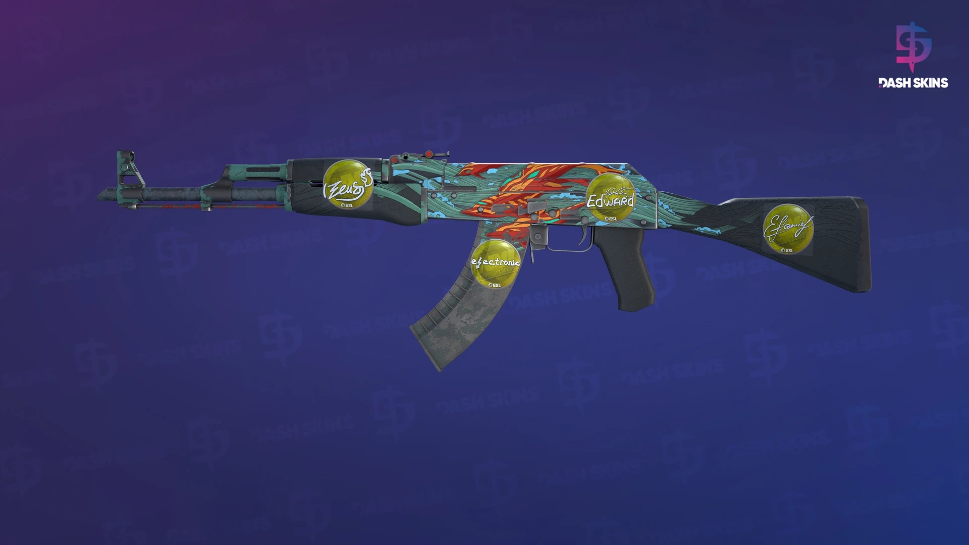 AK-47 | Aquamarine Revenge (Battle-Scarred) Screenshot Playside