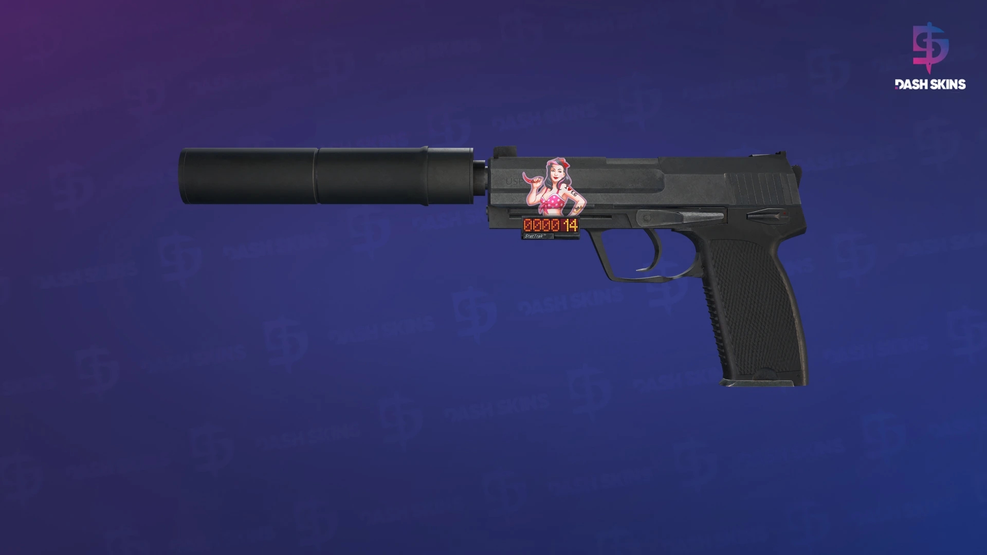 StatTrak™ USP-S | Stainless (Battle-Scarred) Screenshot Playside