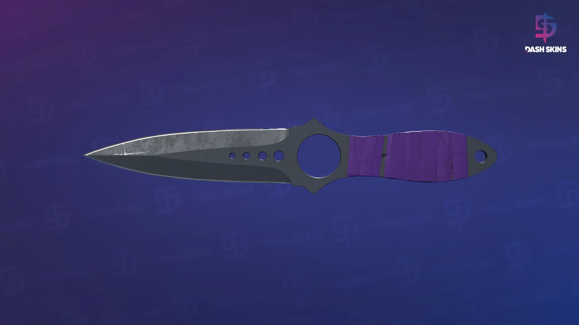 ★ Skeleton Knife | Ultraviolet (Battle-Scarred) Screenshot Playside