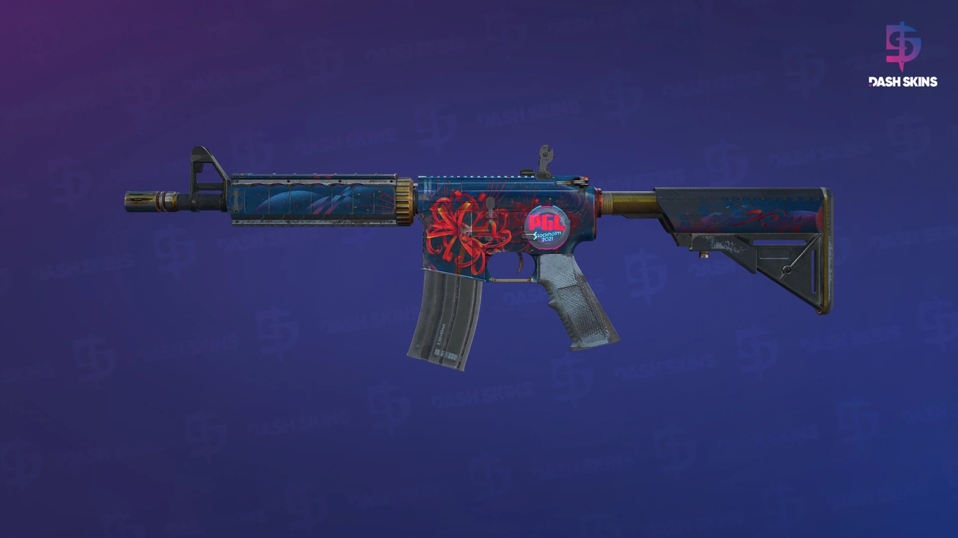 M4A4 | Spider Lily (Battle-Scarred) Screenshot Playside