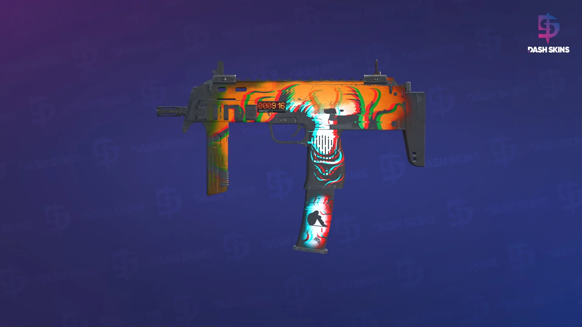 StatTrak™ MP7 | Abyssal Apparition (Well-Worn) Screenshot Playside