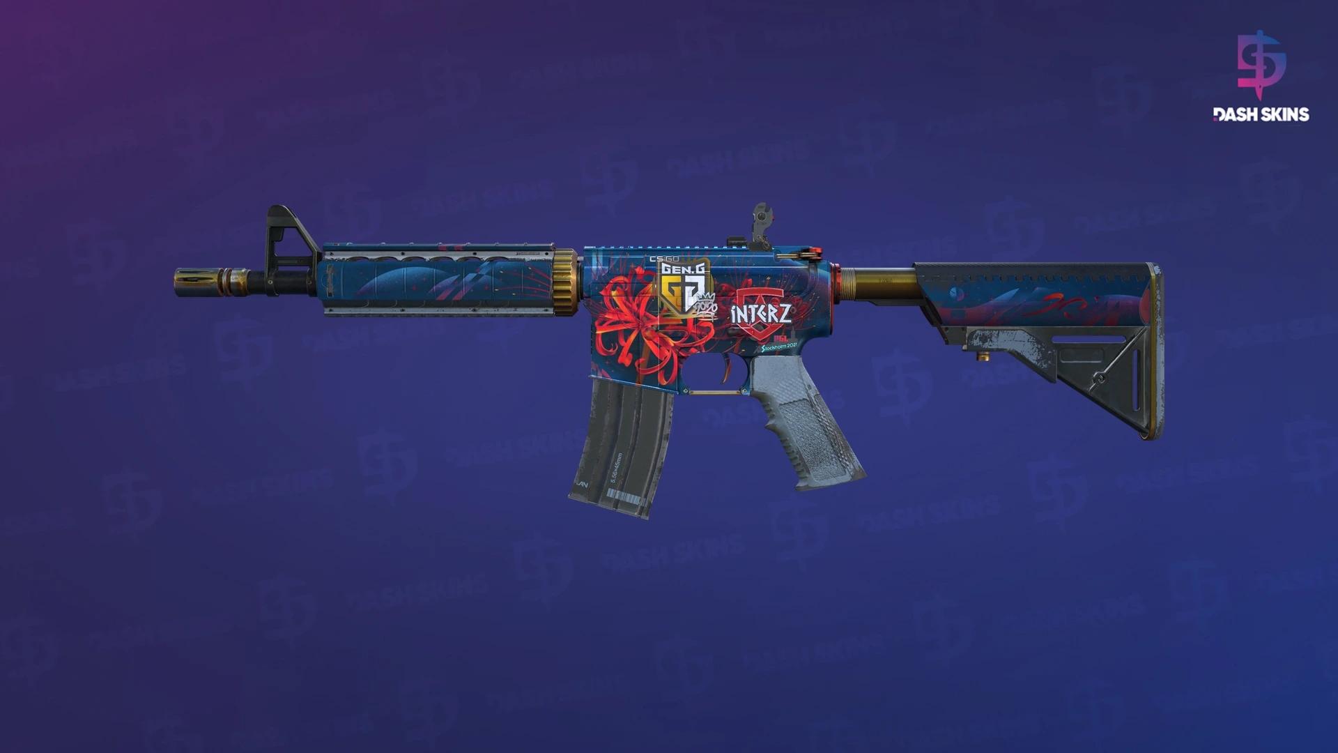 M4A4 | Spider Lily (Well-Worn) Screenshot Playside
