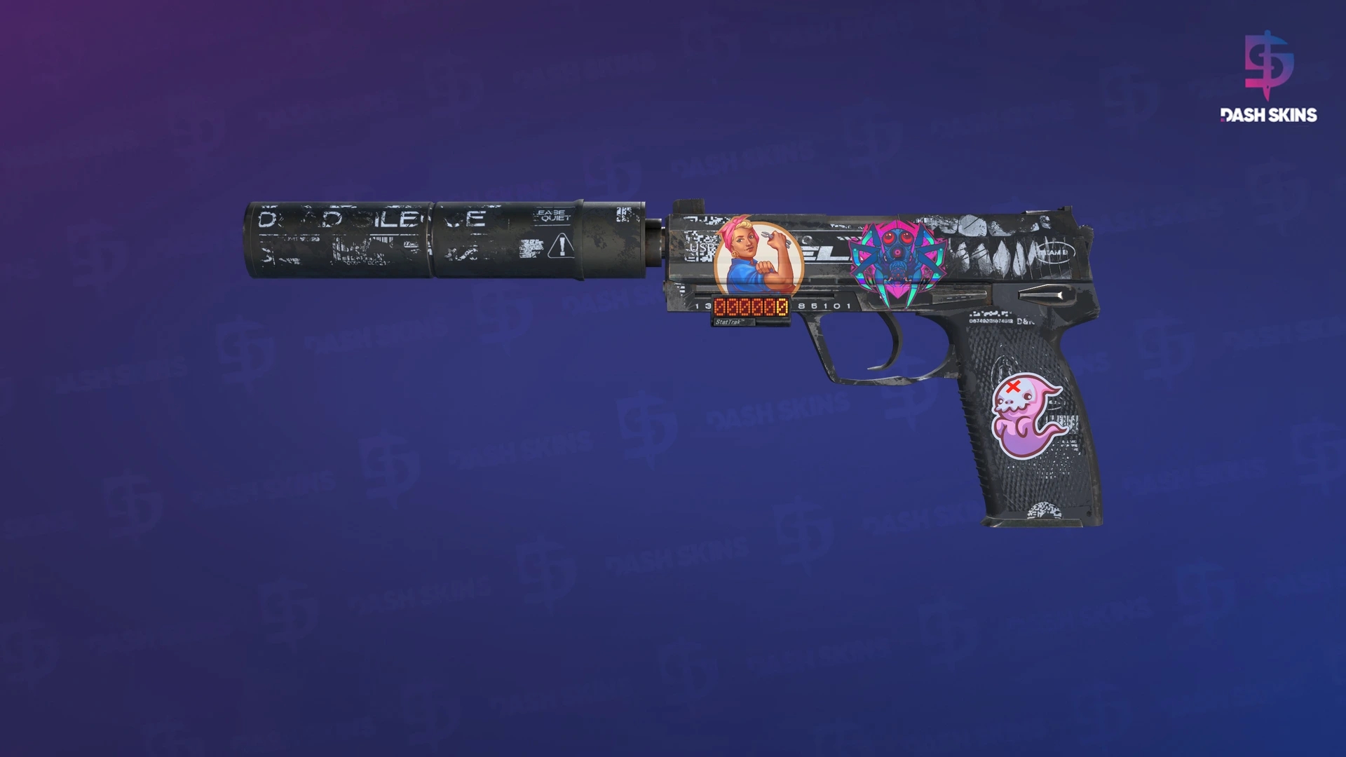 StatTrak™ USP-S | Ticket to Hell (Battle-Scarred) Screenshot Playside
