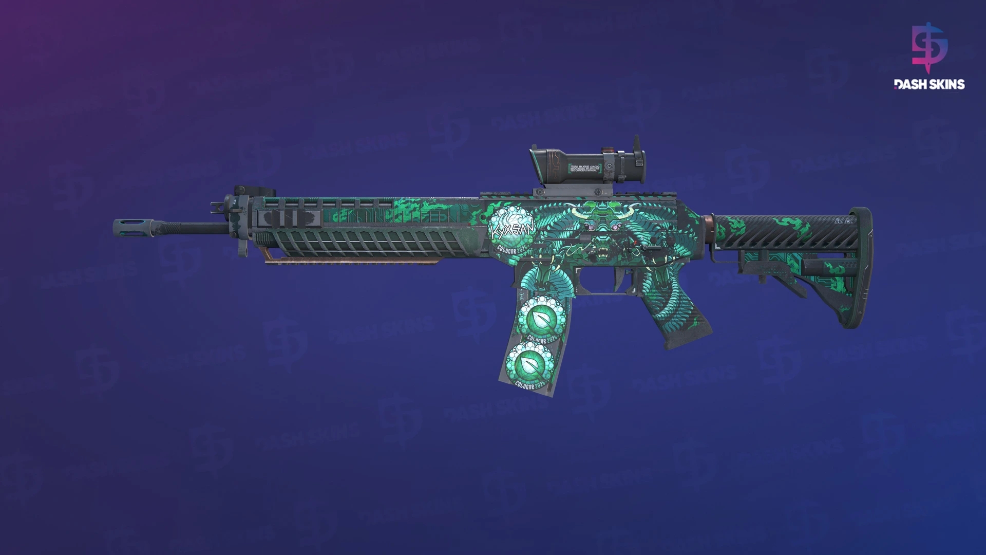 SG 553 | Dragon Tech (Battle-Scarred) Screenshot Playside