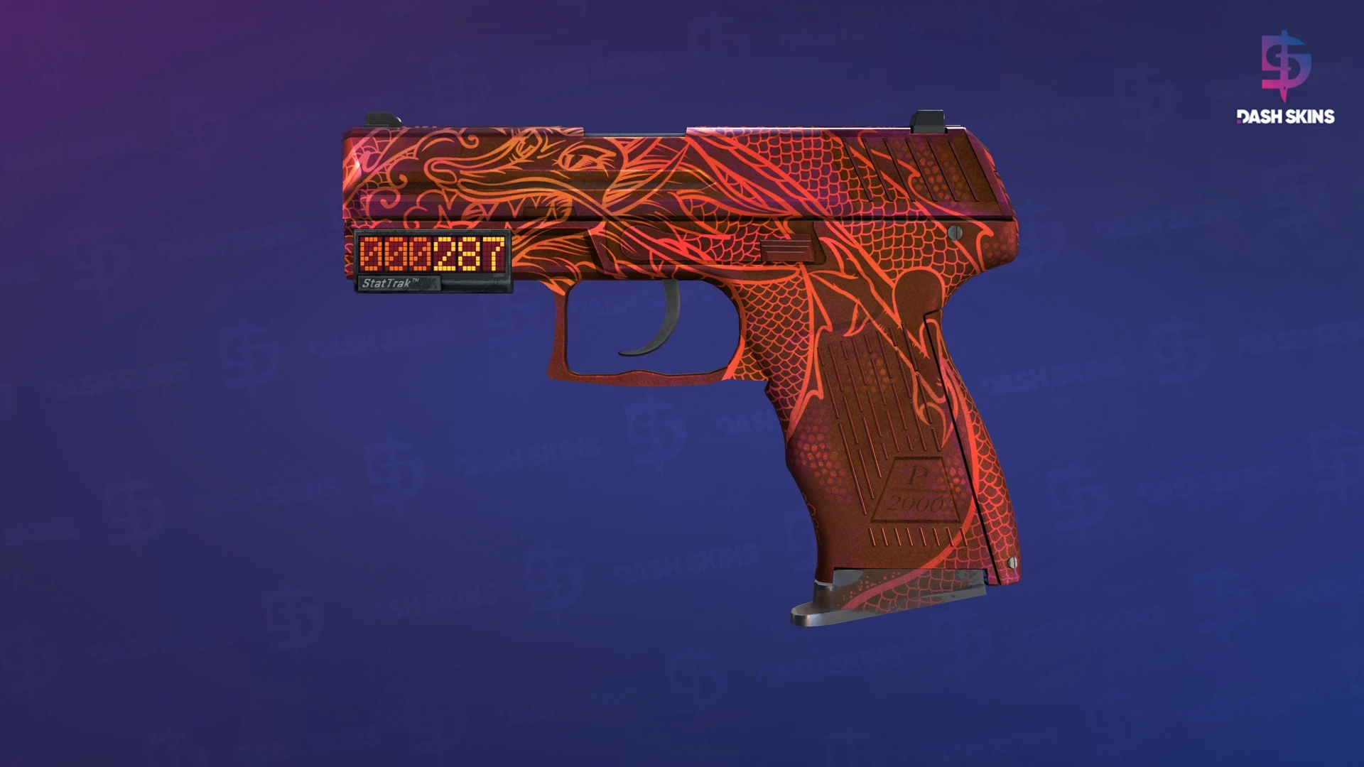 StatTrak™ P2000 | Imperial Dragon (Well-Worn) Screenshot Playside