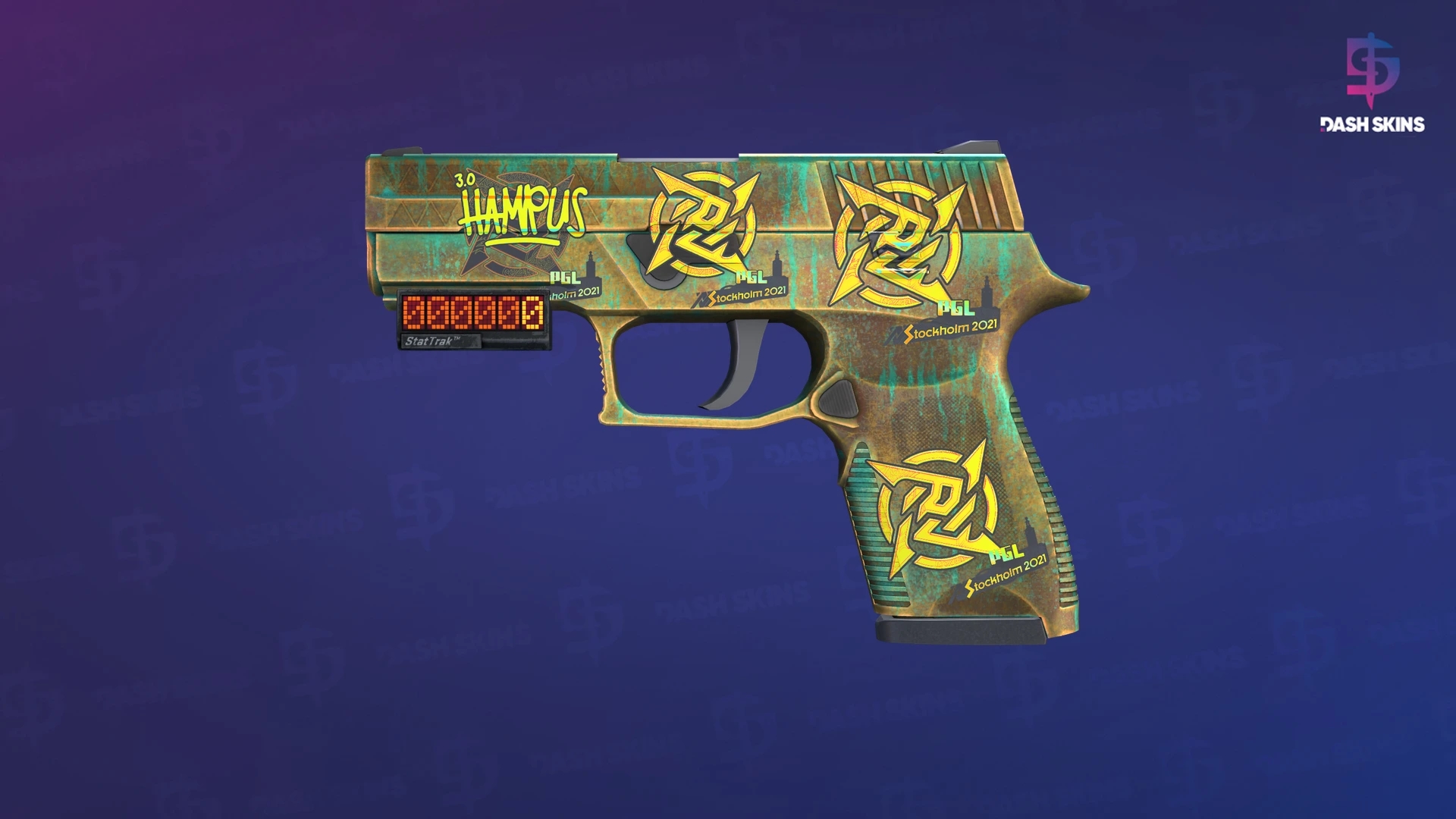 StatTrak™ P250 | Verdigris (Well-Worn) Screenshot Playside