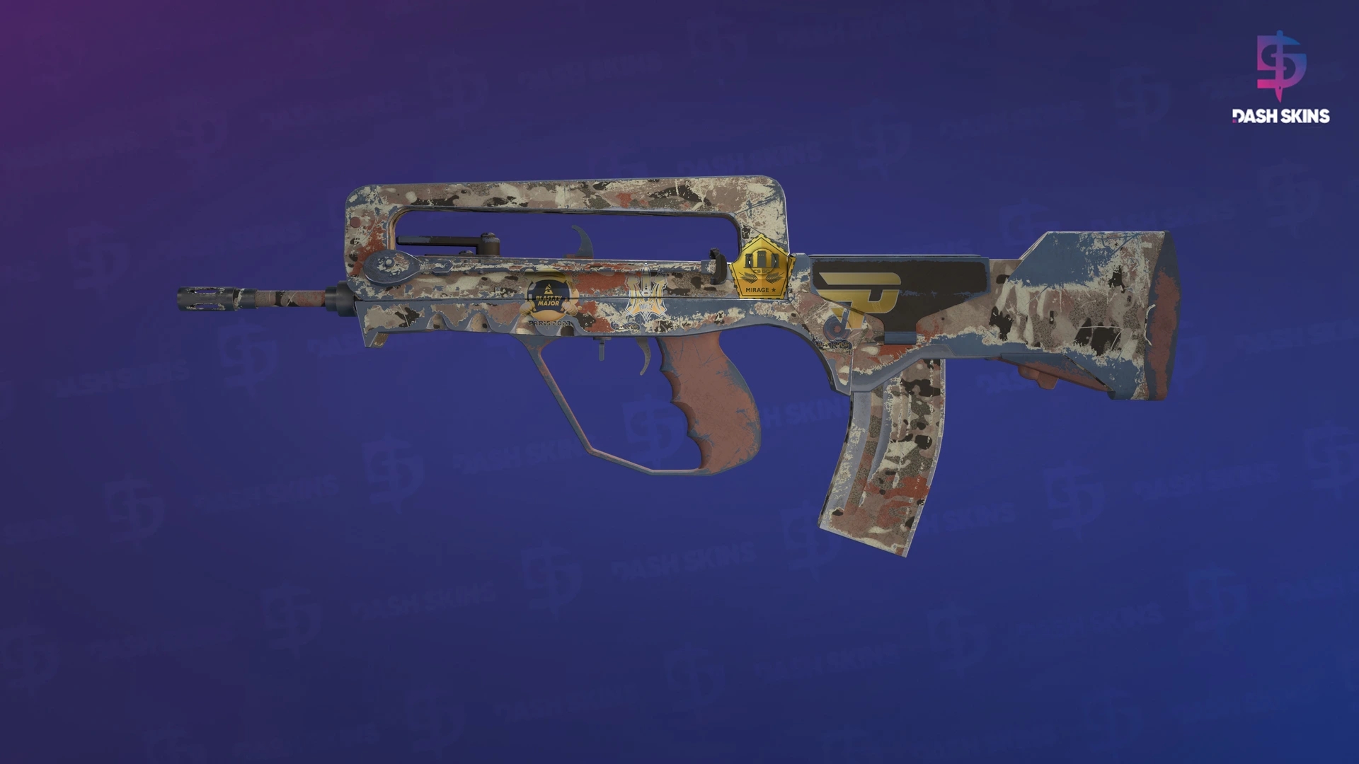 Souvenir FAMAS | CaliCamo (Well-Worn) Screenshot Playside