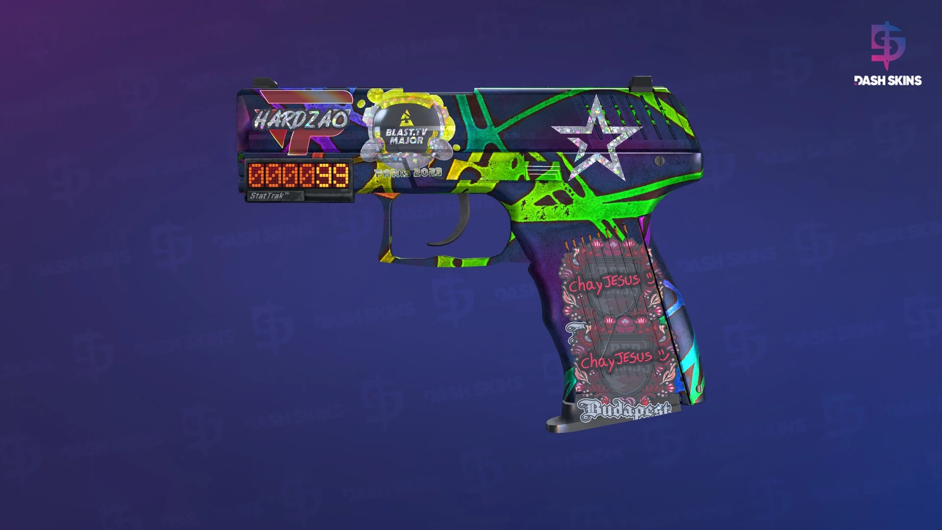 StatTrak™ P2000 | Acid Etched (Well-Worn) Screenshot Playside