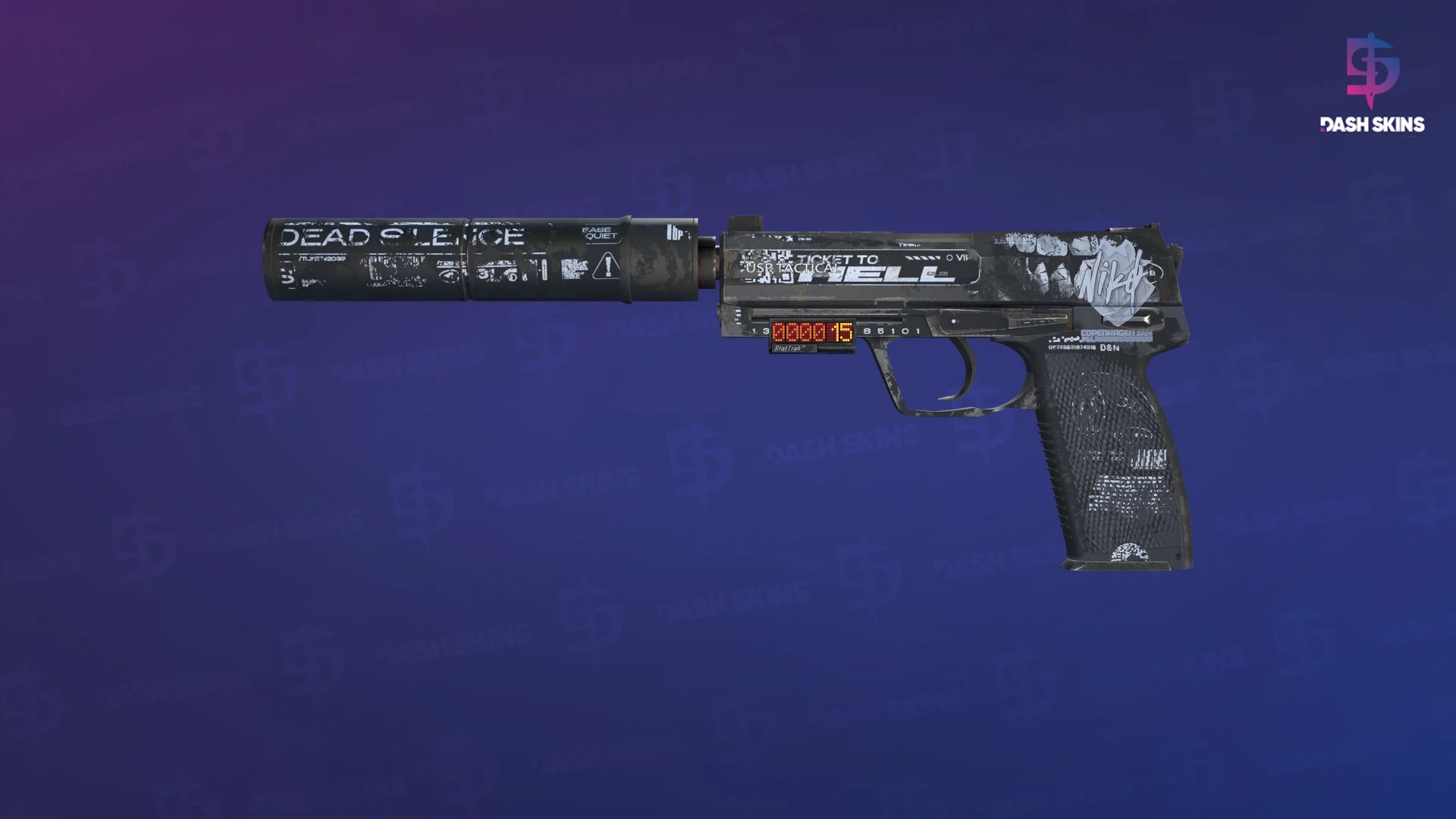 StatTrak™ USP-S | Ticket to Hell (Battle-Scarred) Screenshot Playside