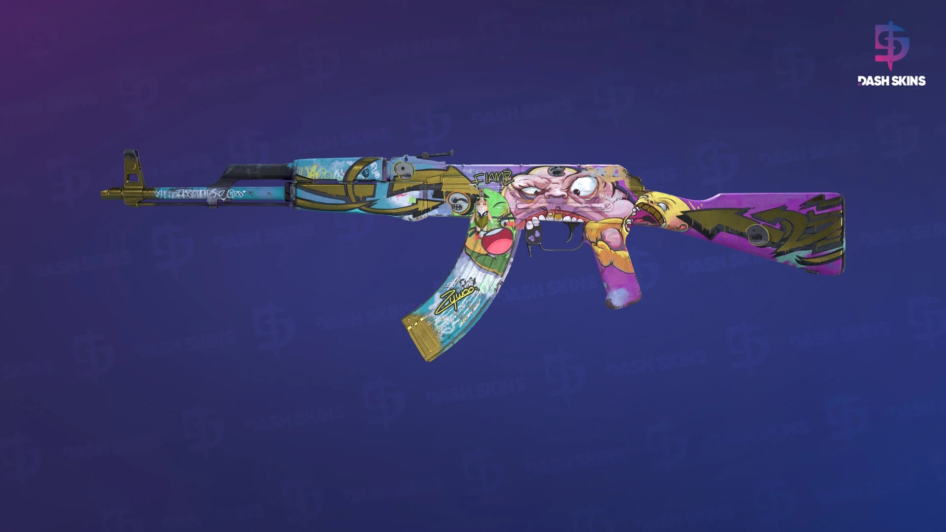 AK-47 | B the Monster (Well-Worn) Screenshot Playside