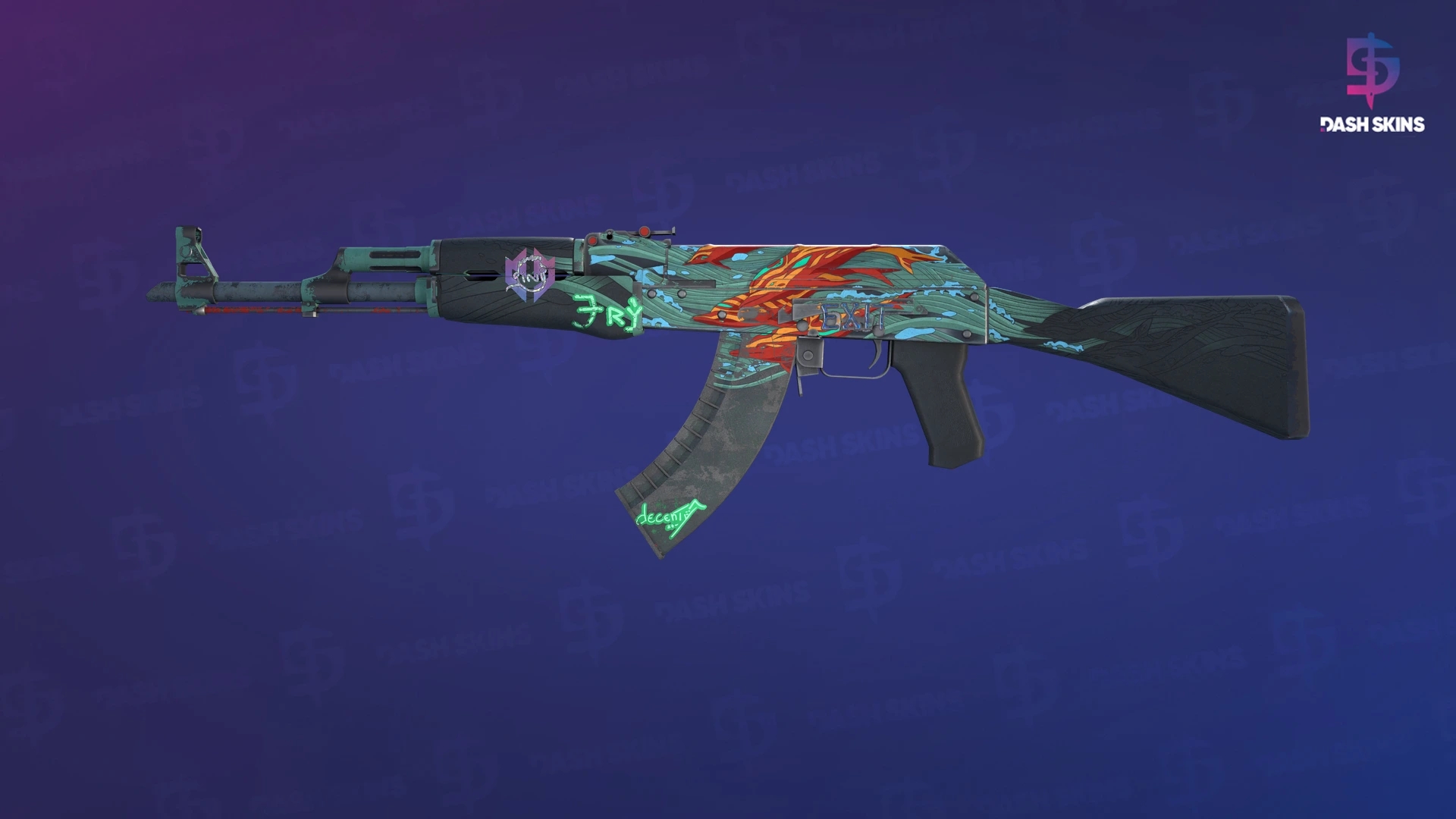 AK-47 | Aquamarine Revenge (Well-Worn) Screenshot Playside