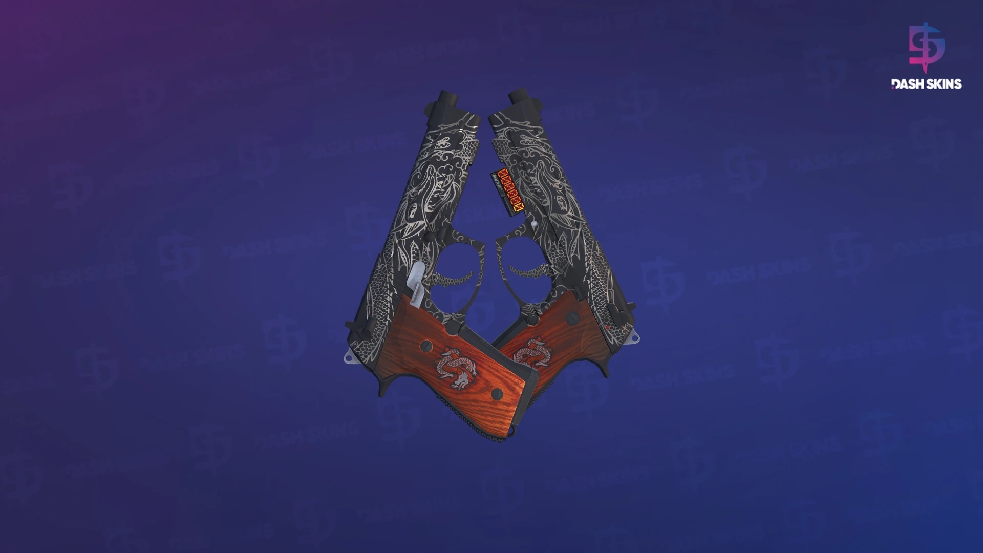 StatTrak™ Dual Berettas | Dualing Dragons (Minimal Wear) Screenshot Playside