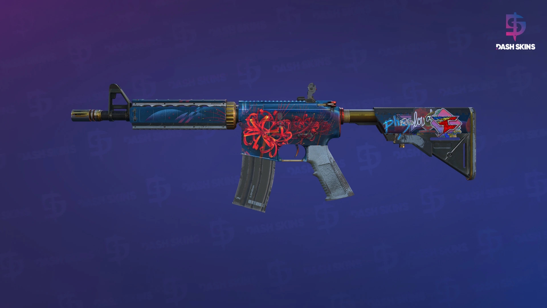 M4A4 | Spider Lily (Well-Worn) Screenshot Playside
