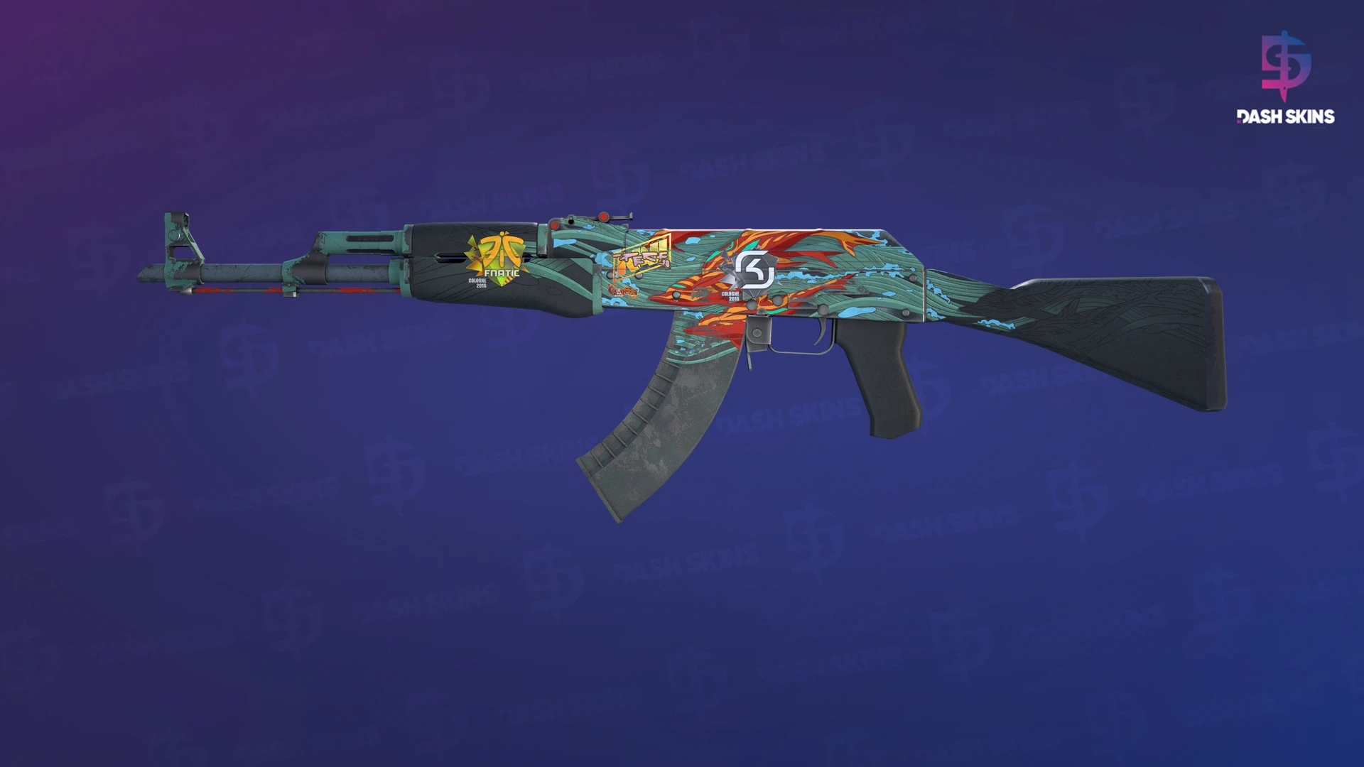 AK-47 | Aquamarine Revenge (Well-Worn) Screenshot Playside