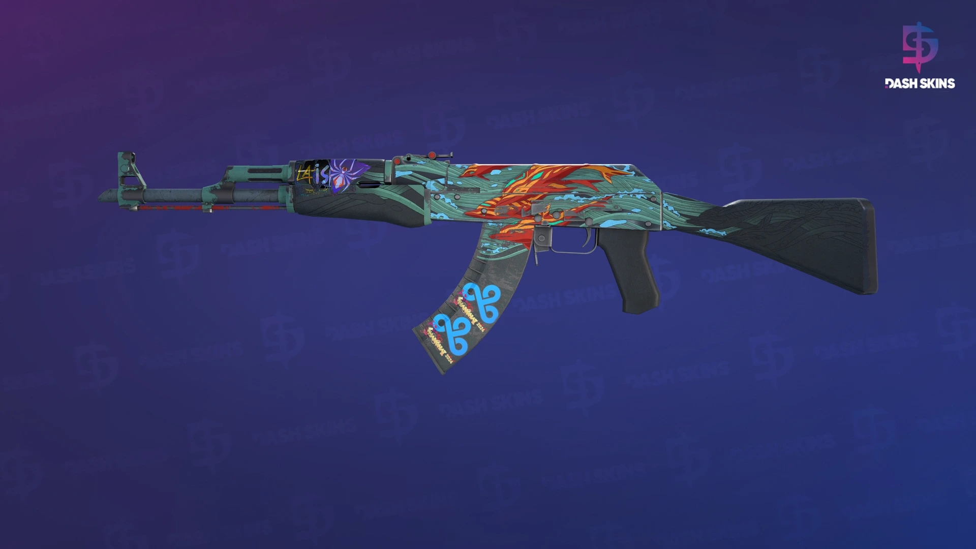 AK-47 | Aquamarine Revenge (Well-Worn) Screenshot Playside