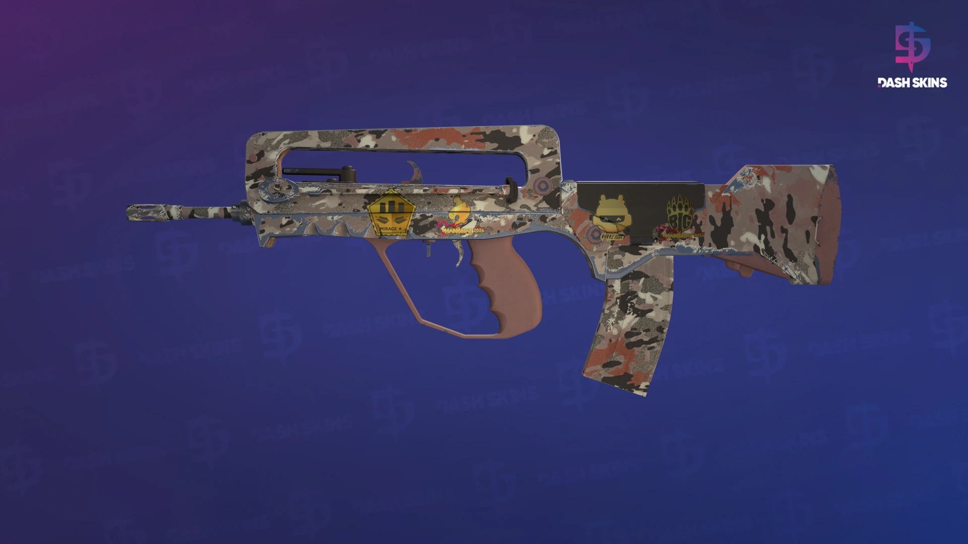 Souvenir FAMAS | CaliCamo (Minimal Wear) Screenshot Playside