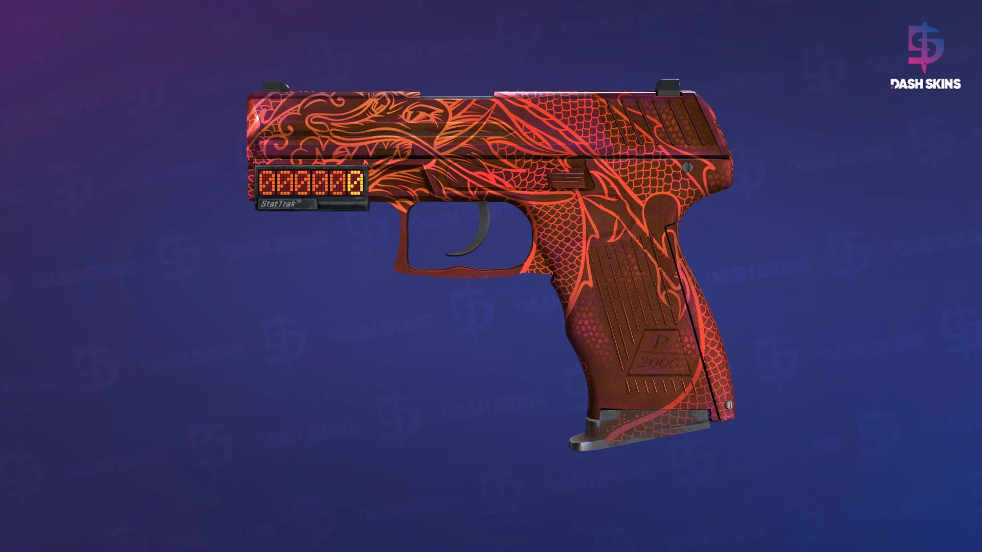 StatTrak™ P2000 | Imperial Dragon (Well-Worn) Screenshot Playside