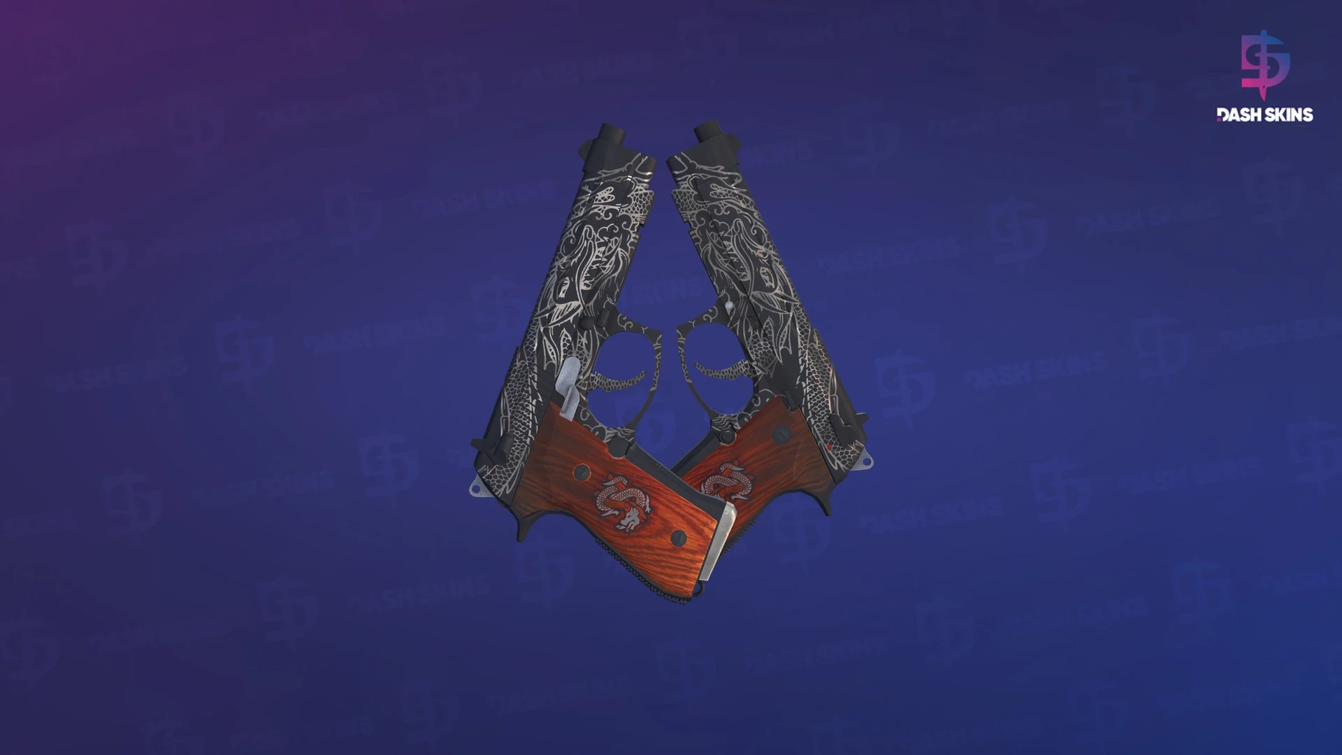 Dual Berettas | Dualing Dragons (Well-Worn) Screenshot Playside