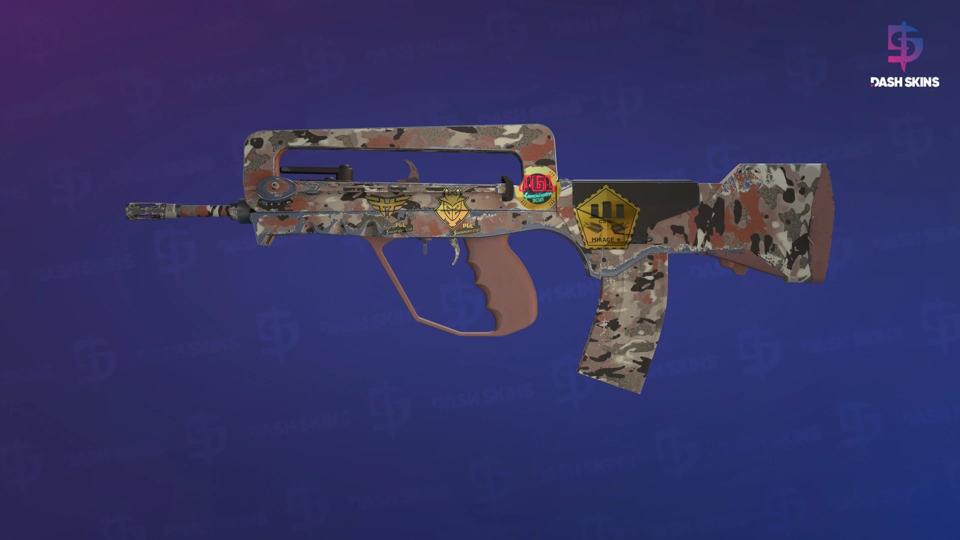 Souvenir FAMAS | CaliCamo (Minimal Wear) Screenshot Playside