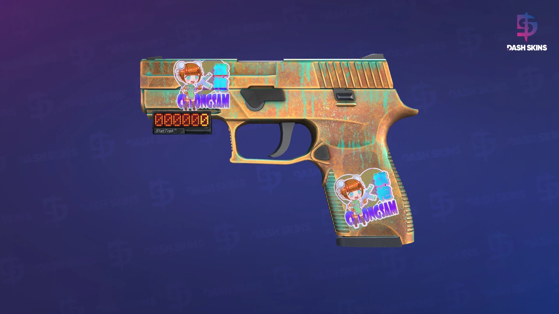 StatTrak™ P250 | Verdigris (Minimal Wear) Screenshot Playside