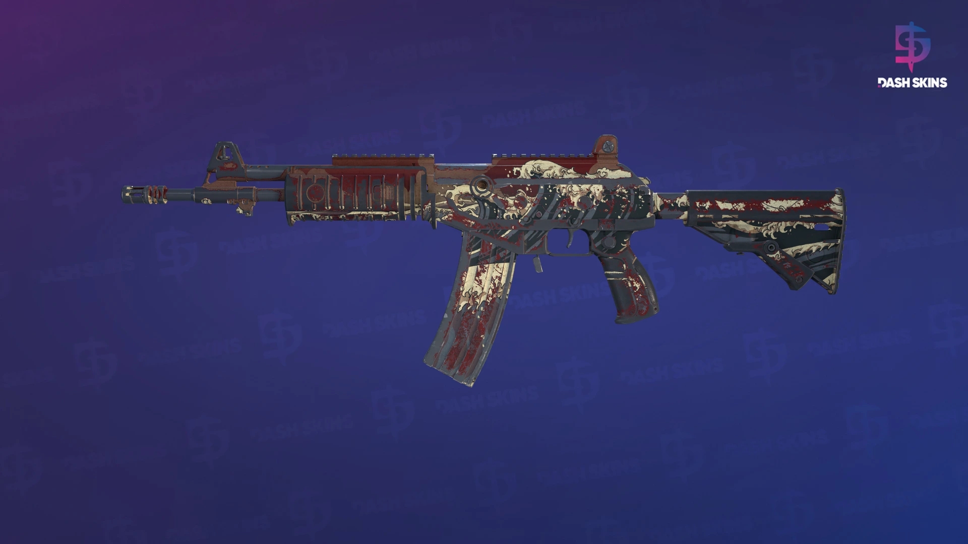 Galil AR | Crimson Tsunami (Battle-Scarred) Screenshot Playside