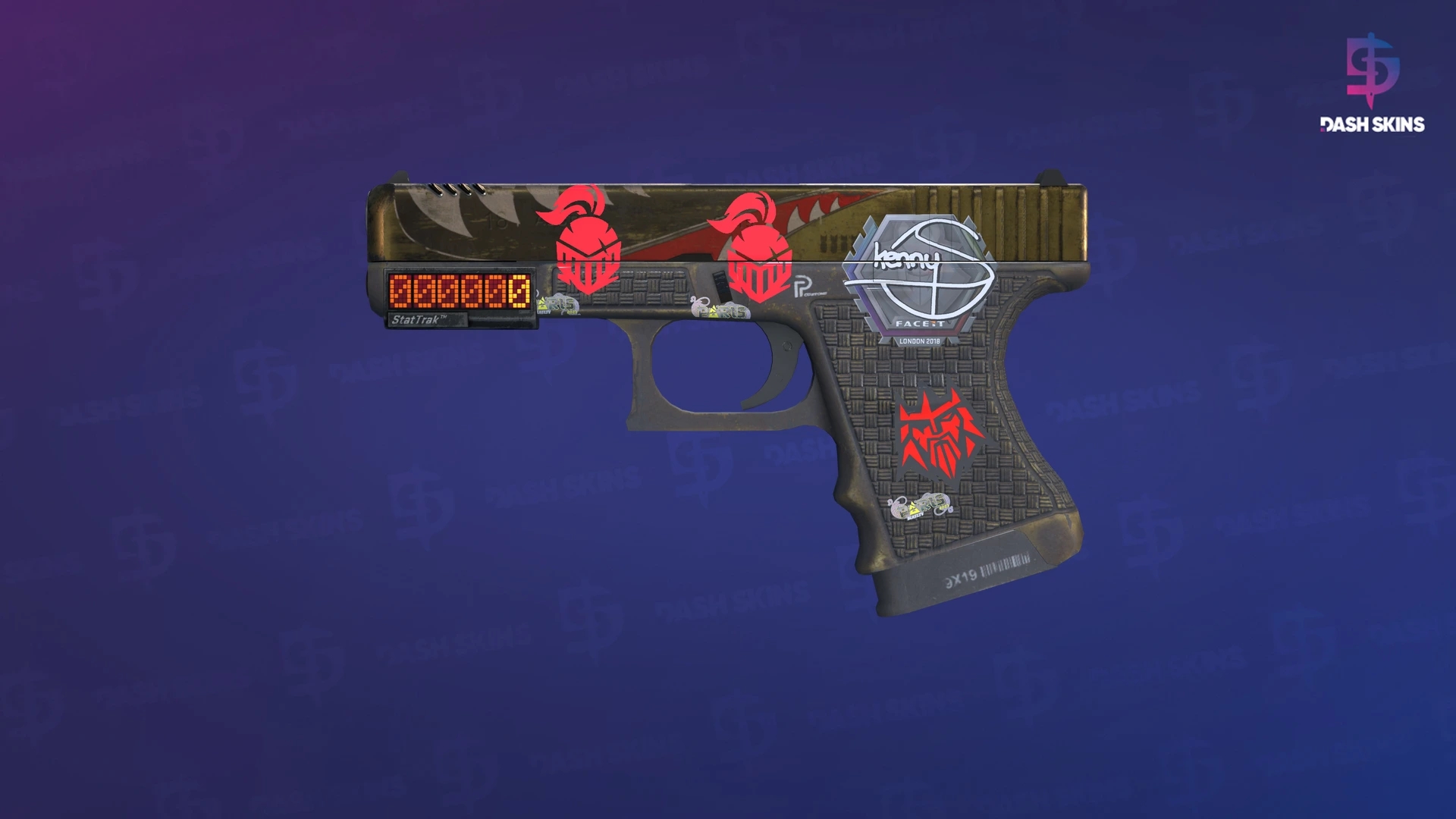 StatTrak™ Glock-18 | Warhawk (Well-Worn) Screenshot Playside