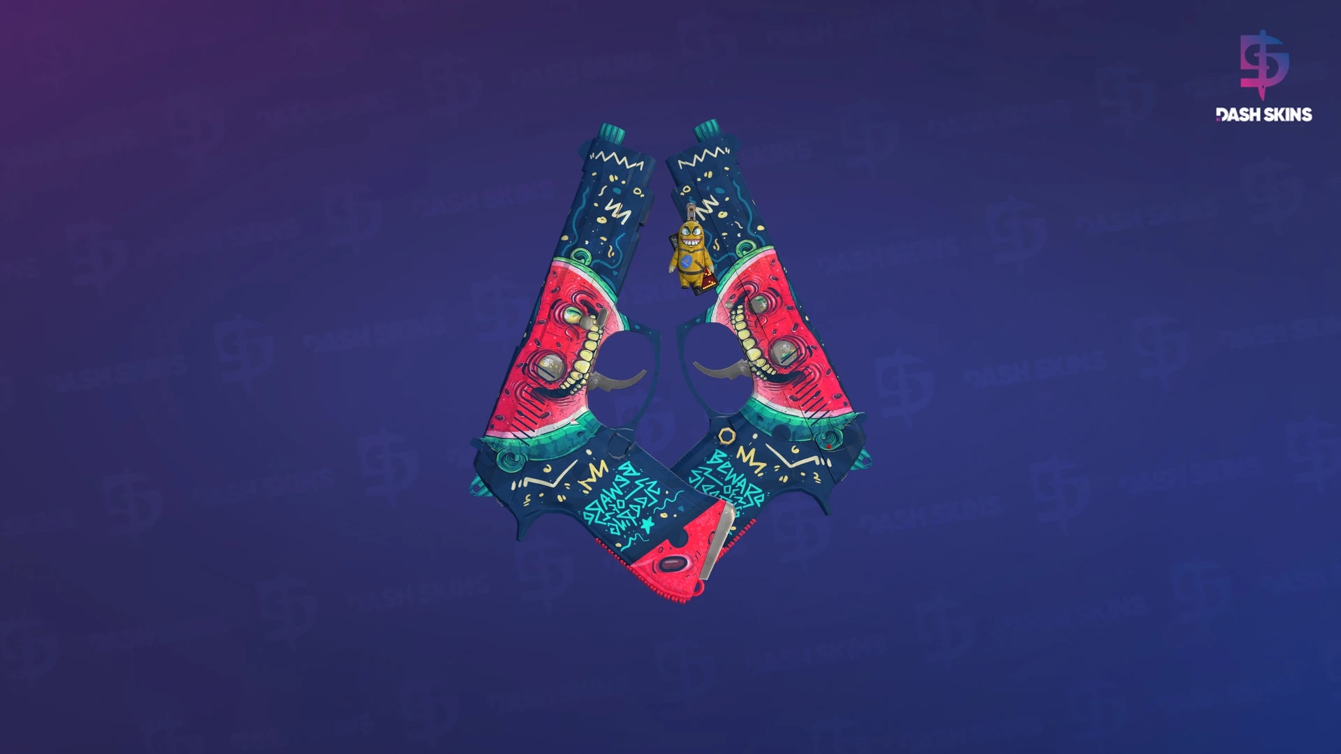 StatTrak™ Dual Berettas | Melondrama (Well-Worn) Screenshot Playside