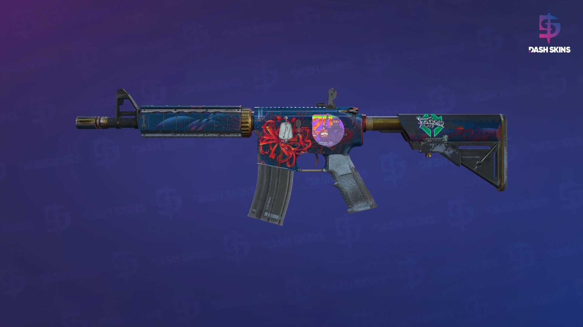 M4A4 | Spider Lily (Battle-Scarred) Screenshot Playside