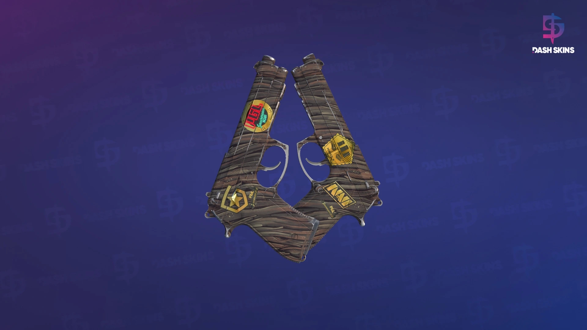 Souvenir Dual Berettas | Drift Wood (Minimal Wear) Screenshot Playside
