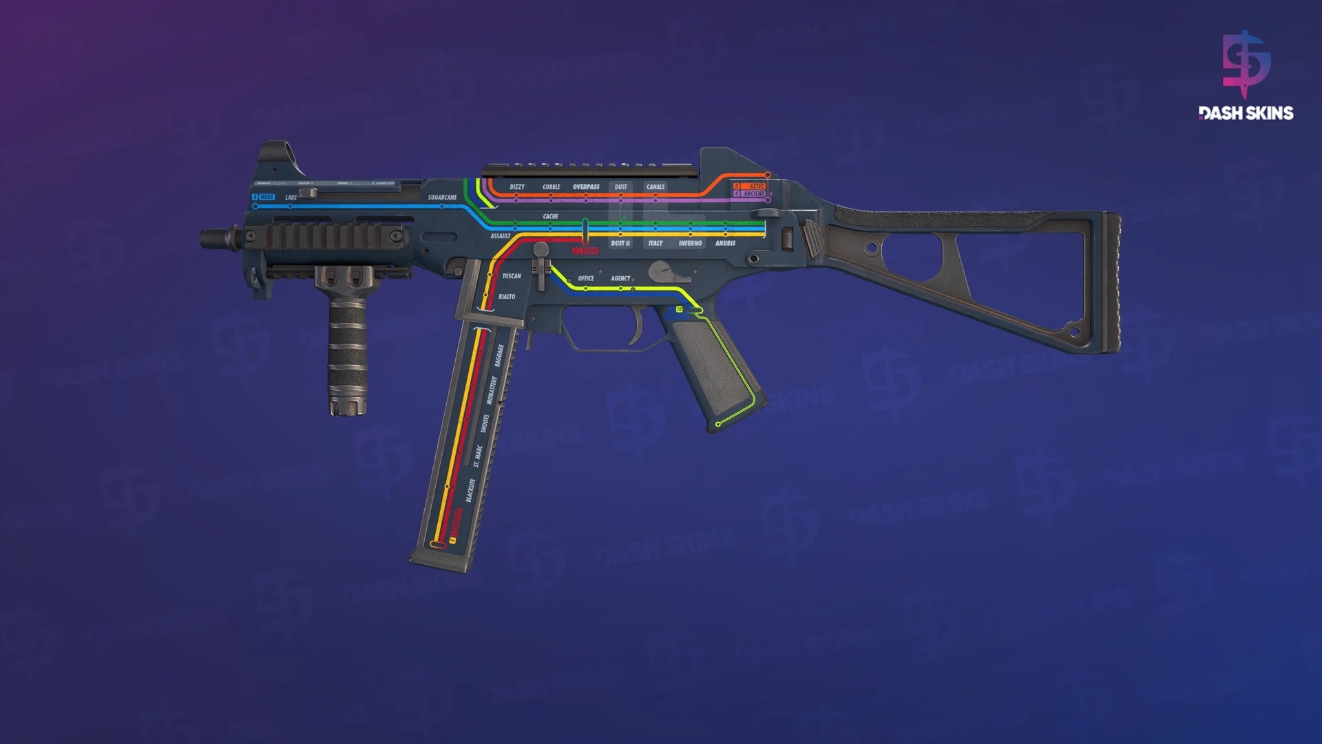 UMP-45 | Late Night Transit (Well-Worn) Screenshot Playside