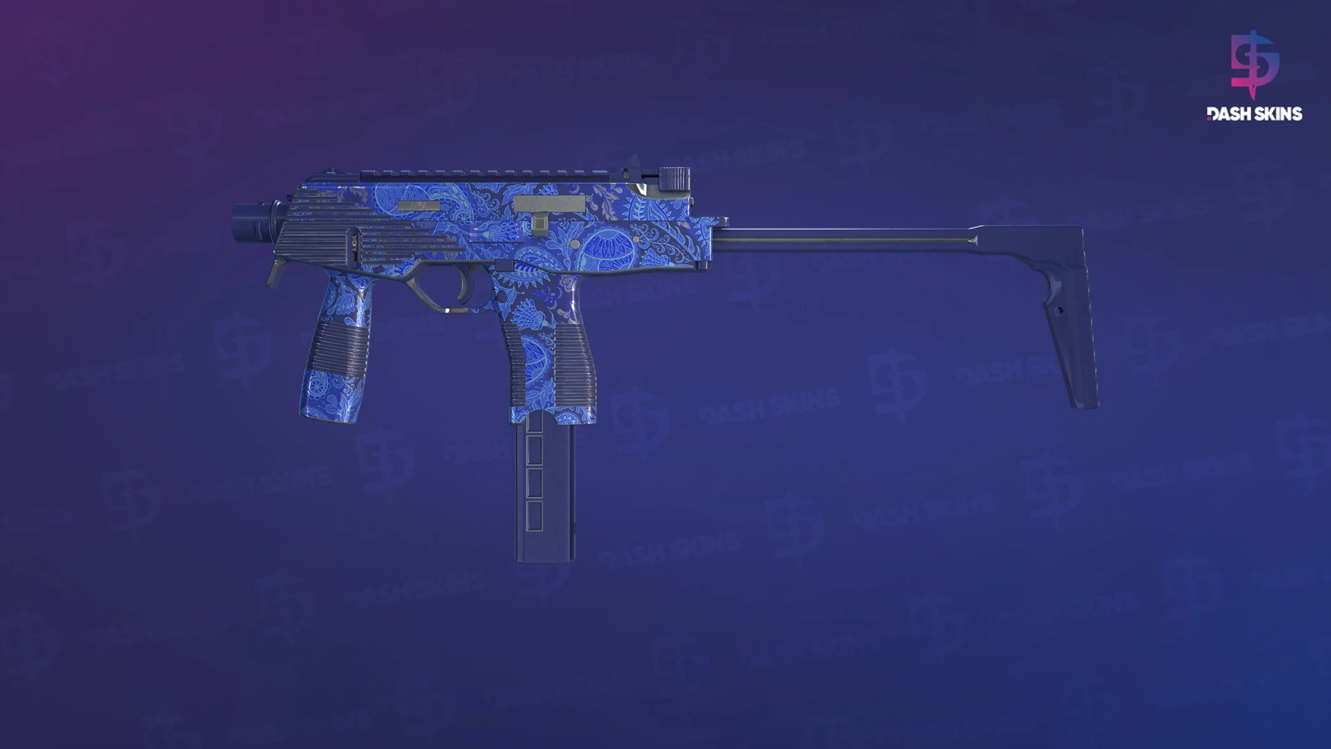 MP9 | Cobalt Paisley (Minimal Wear) Screenshot Playside