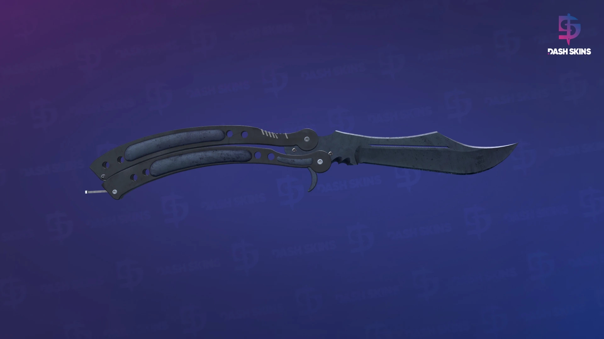 ★ Butterfly Knife | Blue Steel (Well-Worn) Screenshot Playside