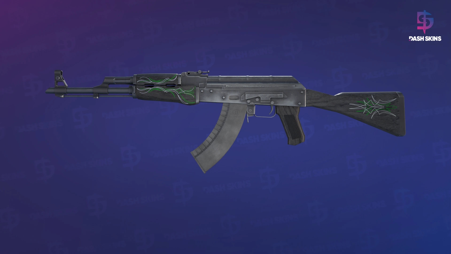 AK-47 | Emerald Pinstripe (Well-Worn) Screenshot Playside