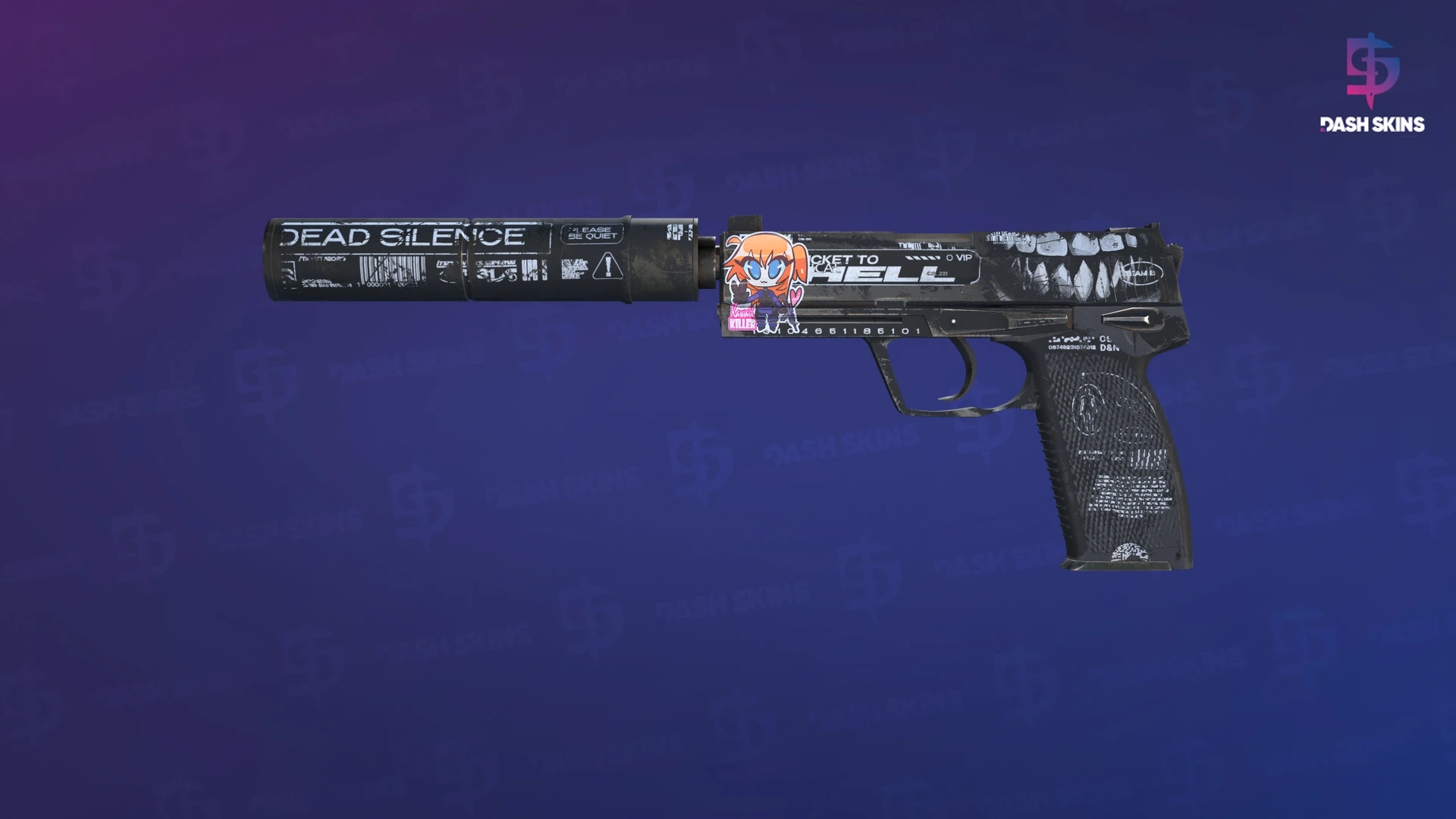 USP-S | Ticket to Hell (Well-Worn) Screenshot Playside