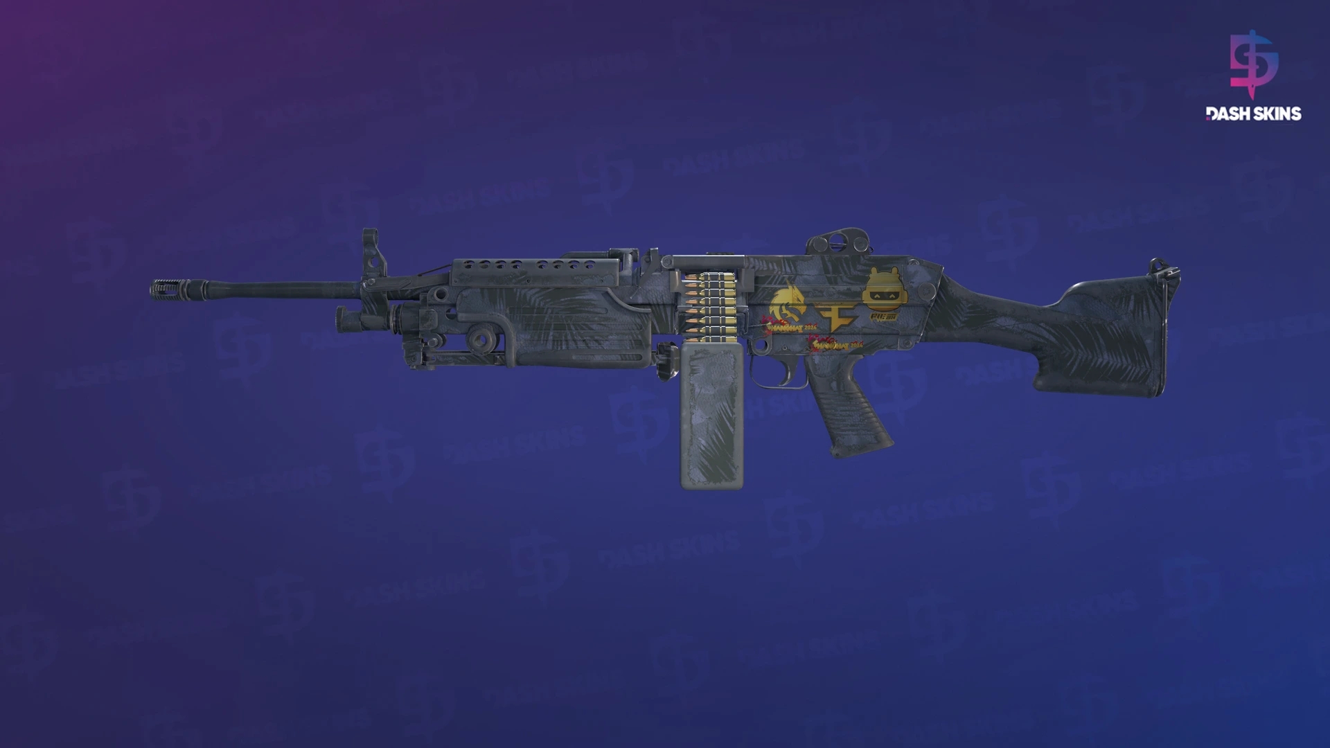 Souvenir M249 | Midnight Palm (Battle-Scarred) Screenshot Playside