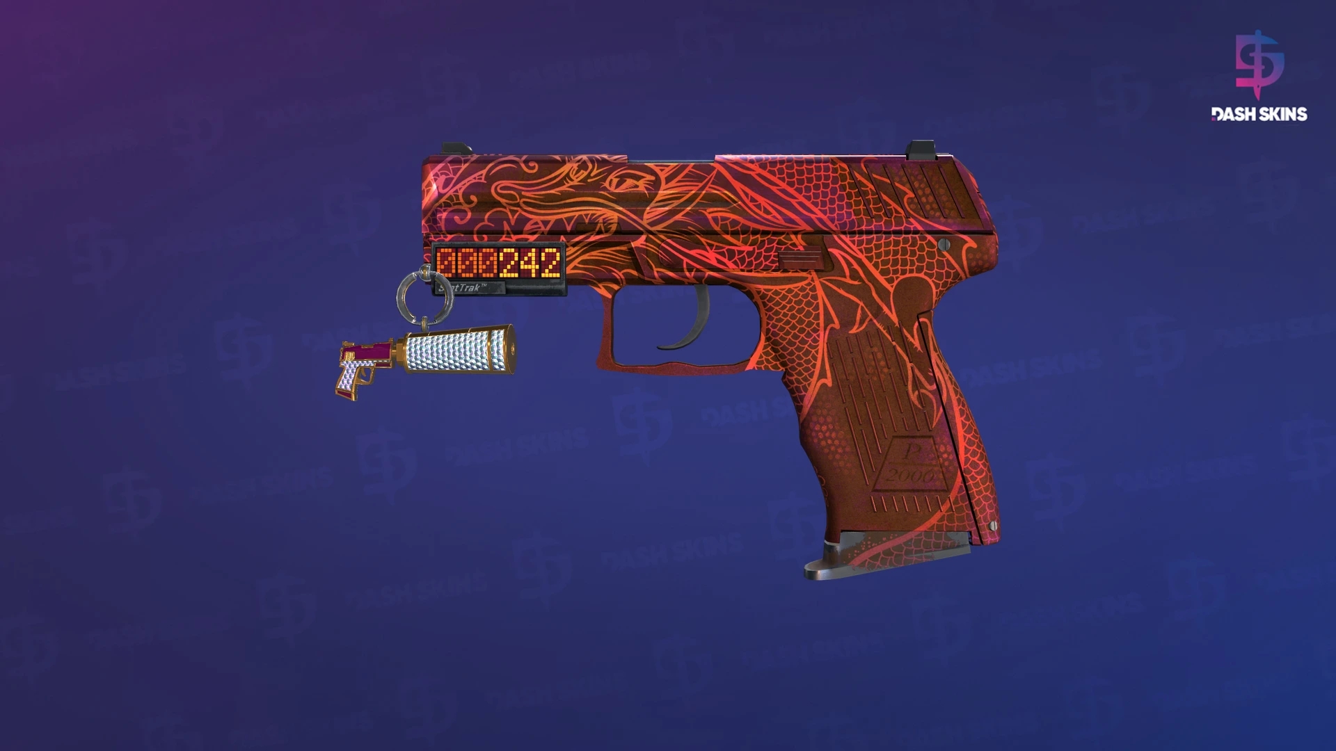 StatTrak™ P2000 | Imperial Dragon (Battle-Scarred) Screenshot Playside