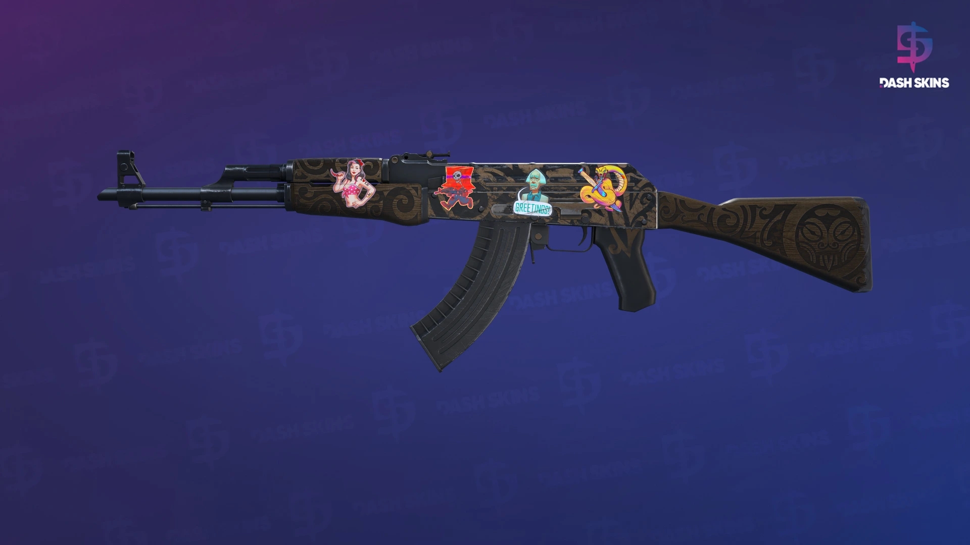 AK-47 | Uncharted (Well-Worn) Screenshot Playside