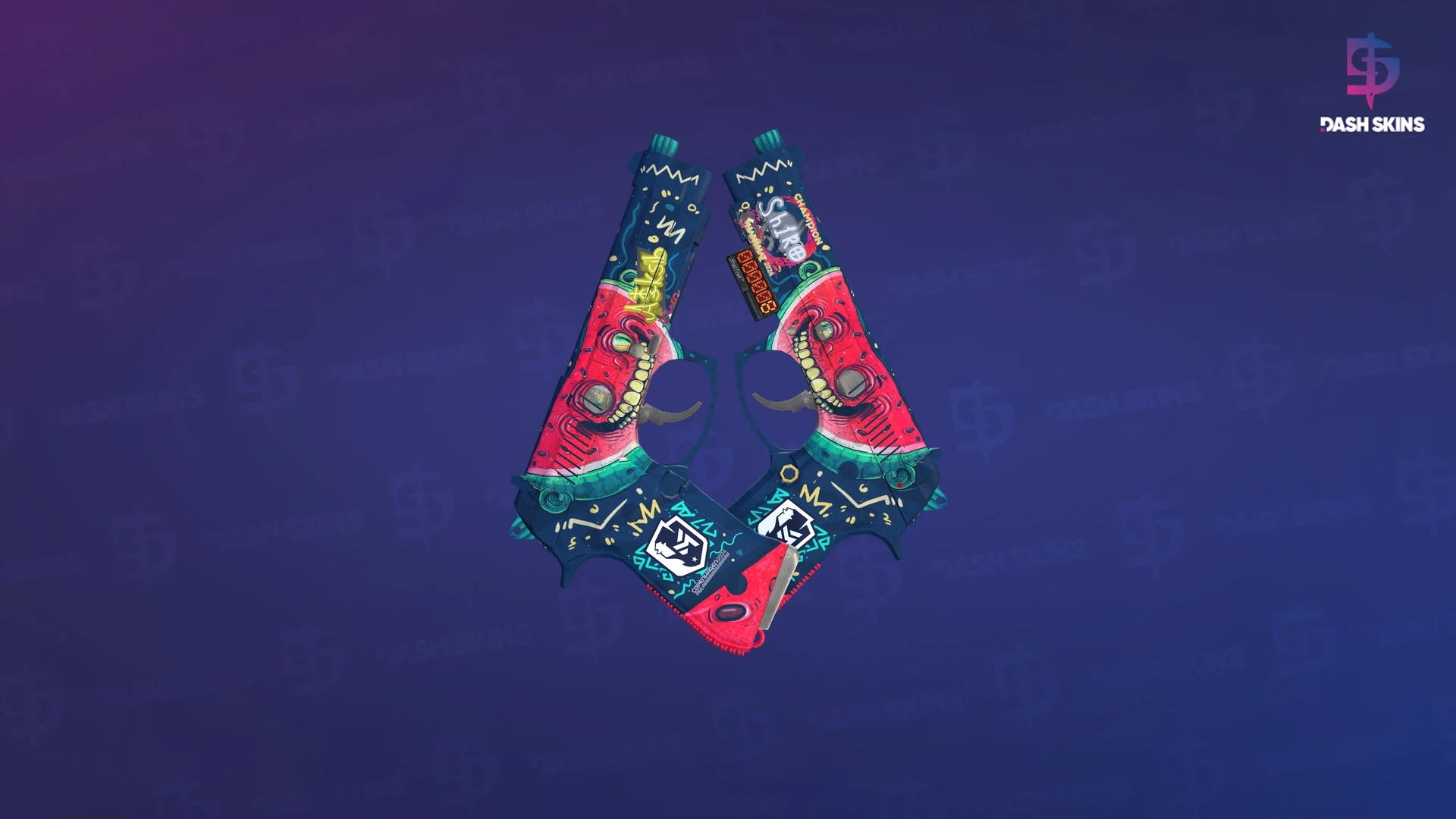 StatTrak™ Dual Berettas | Melondrama (Well-Worn) Screenshot Playside