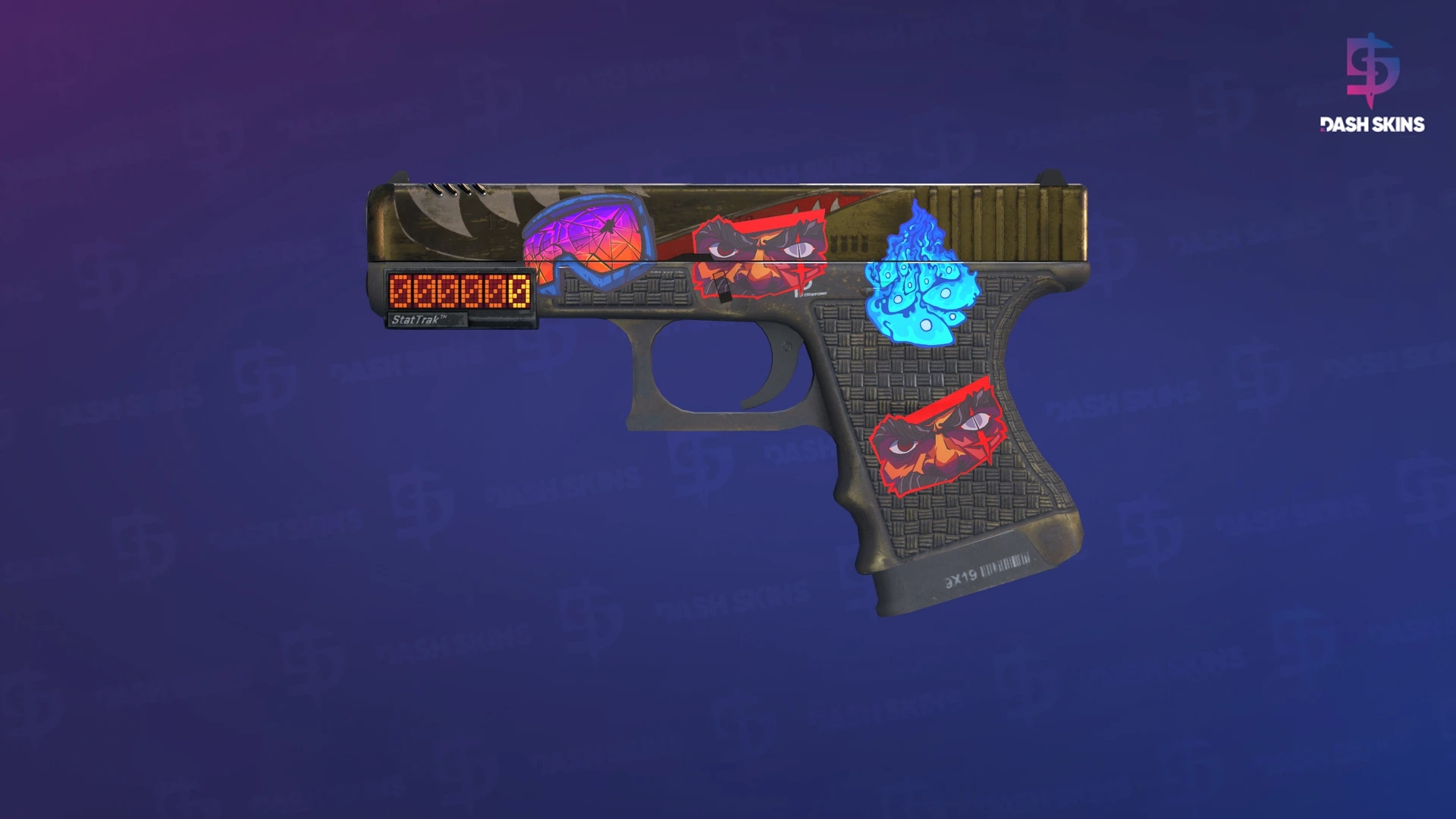 StatTrak™ Glock-18 | Warhawk (Well-Worn) Screenshot Playside