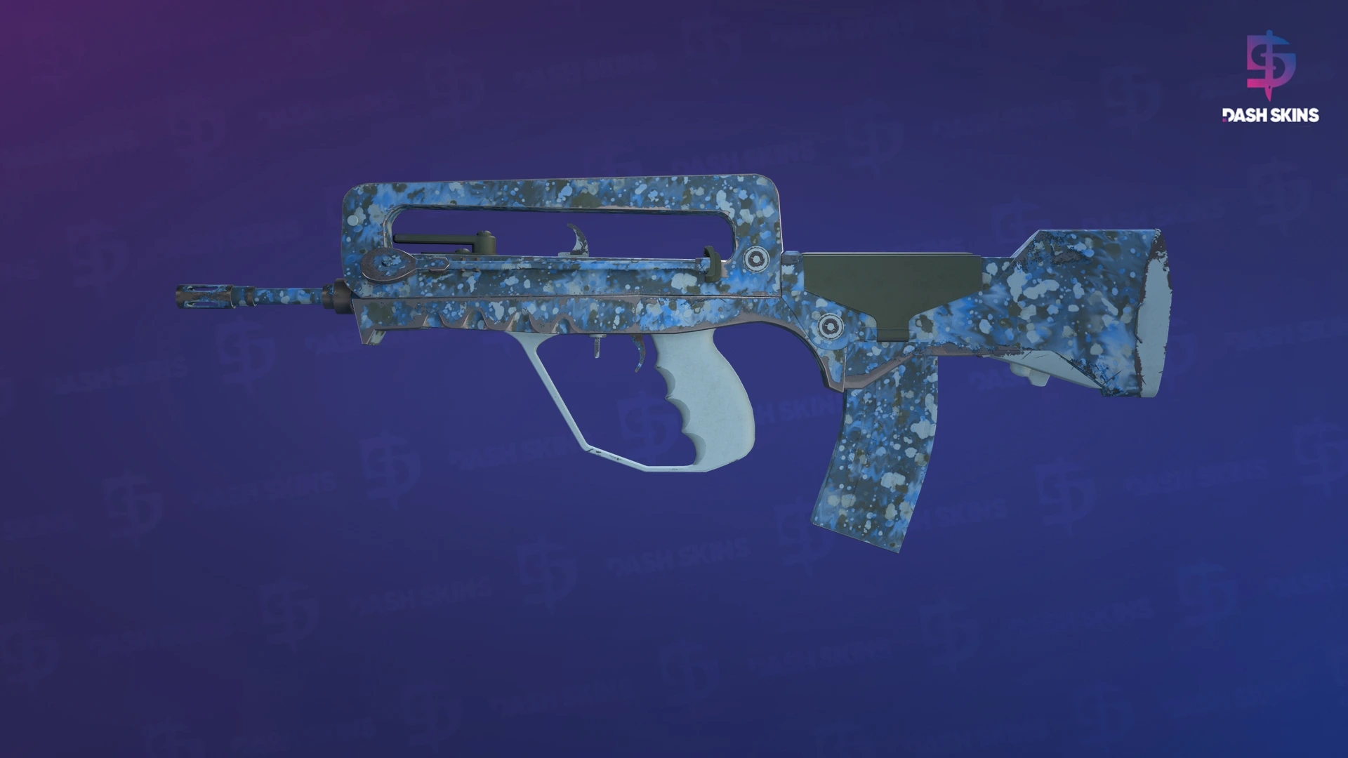 FAMAS | Cyanospatter (Minimal Wear) Screenshot Playside
