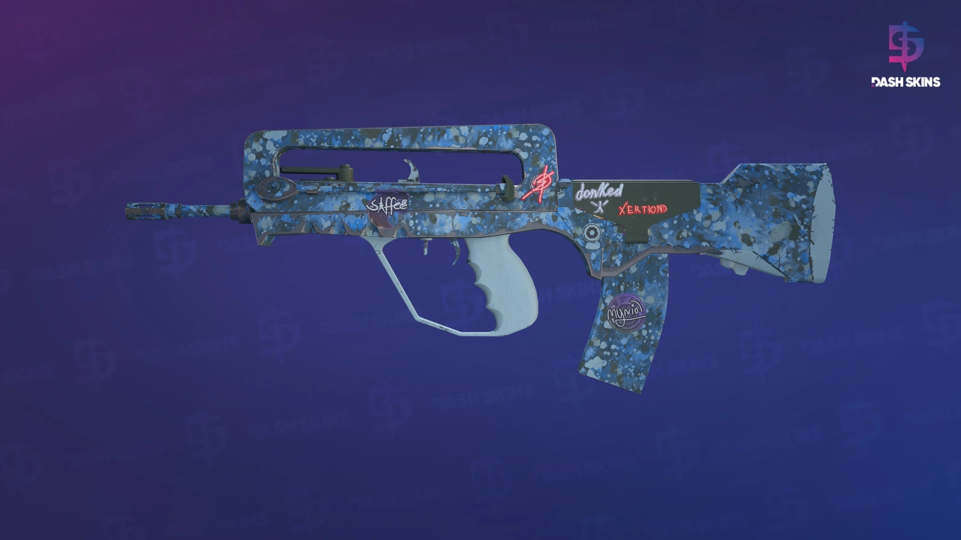 FAMAS | Cyanospatter (Minimal Wear) Screenshot Playside