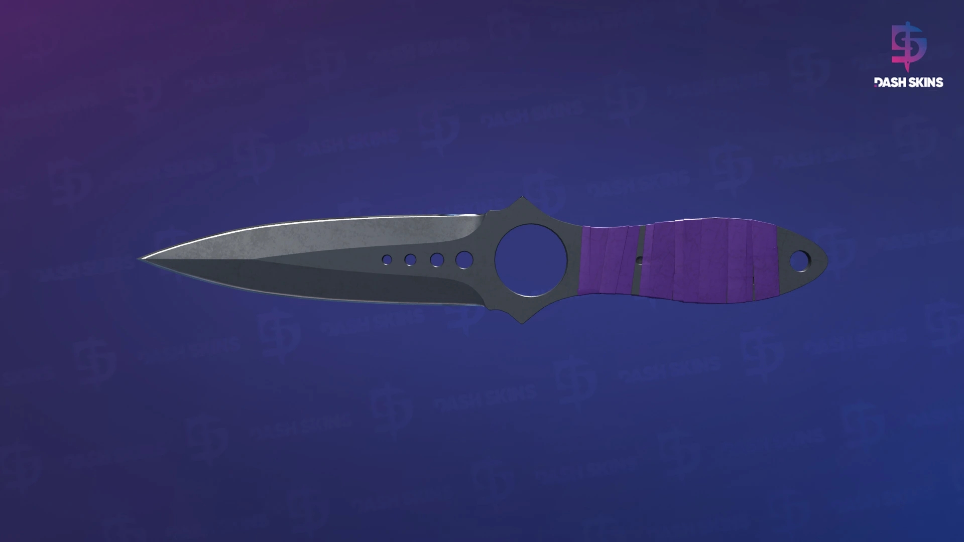 ★ Skeleton Knife | Ultraviolet (Well-Worn) Screenshot Playside