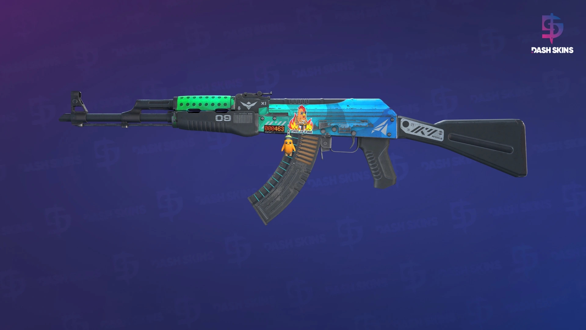 StatTrak™ AK-47 | Ice Coaled (Well-Worn) Screenshot Playside
