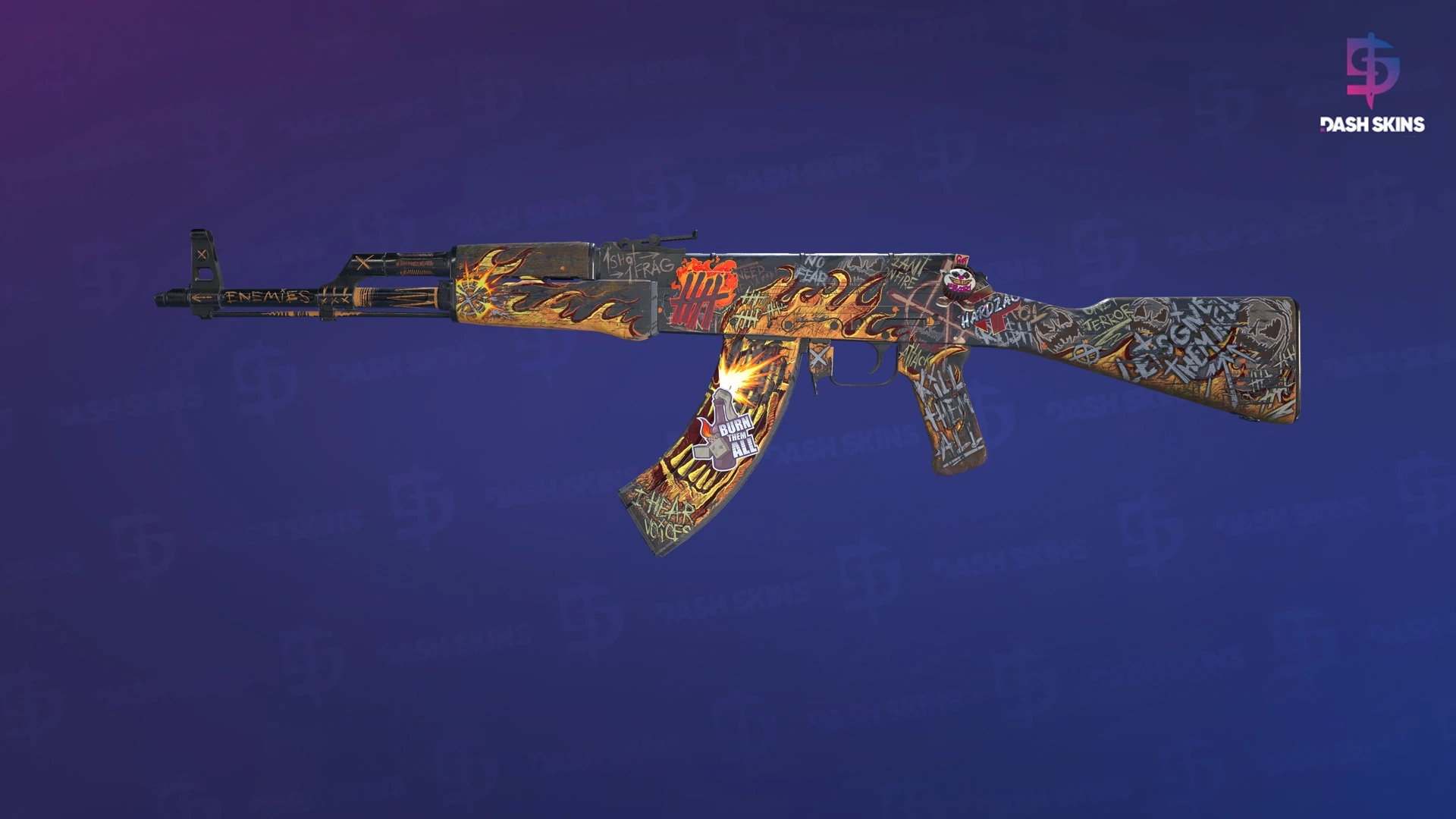 AK-47 | Searing Rage (Well-Worn) Screenshot Playside