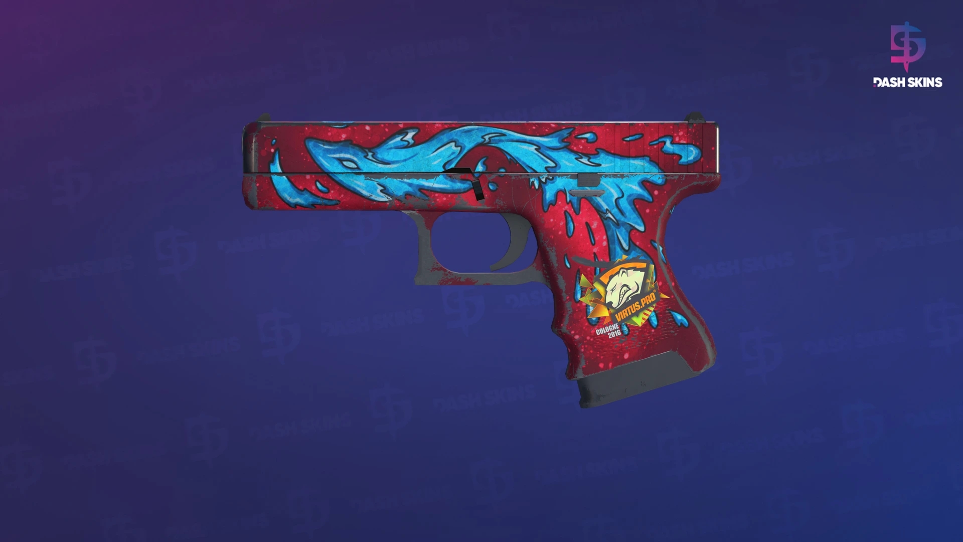 Glock-18 | Water Elemental (Well-Worn) Screenshot Playside