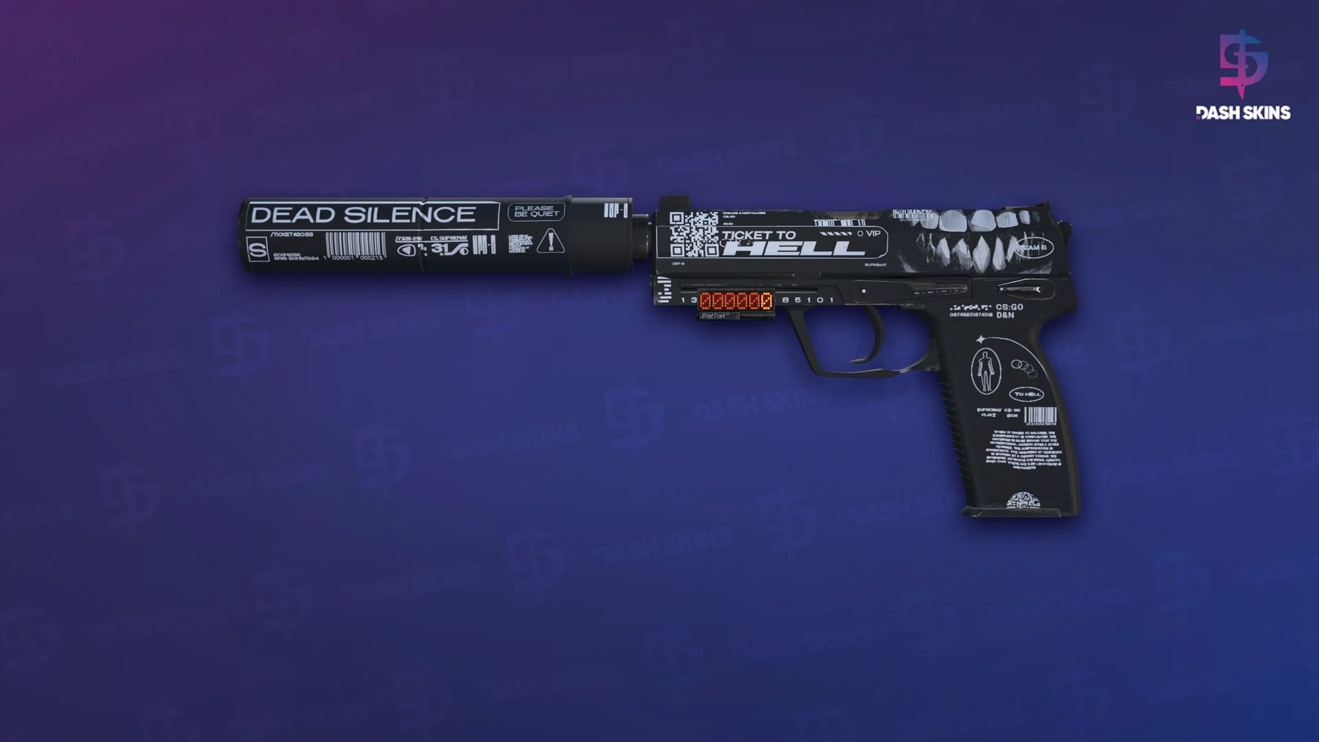 StatTrak™ USP-S | Ticket to Hell (Minimal Wear) Screenshot Playside