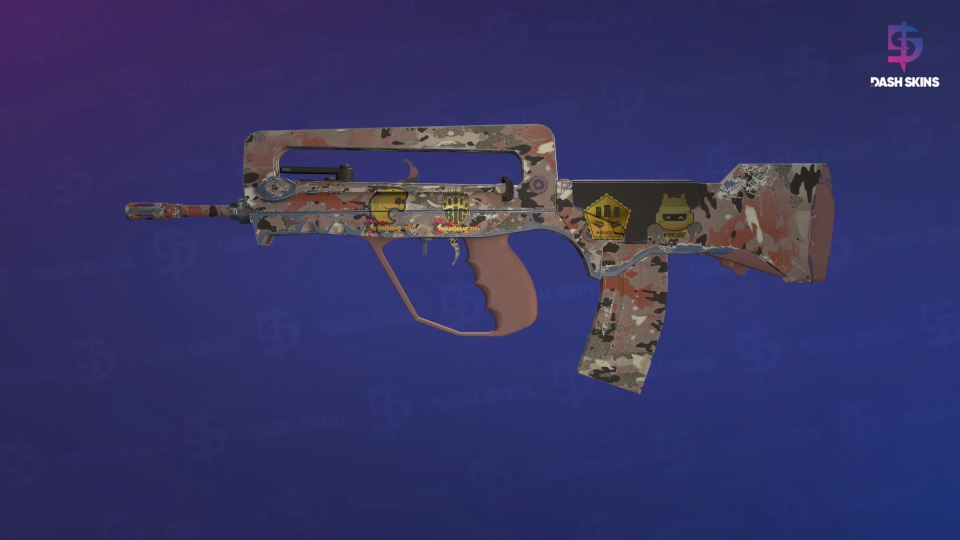Souvenir FAMAS | CaliCamo (Minimal Wear) Screenshot Playside