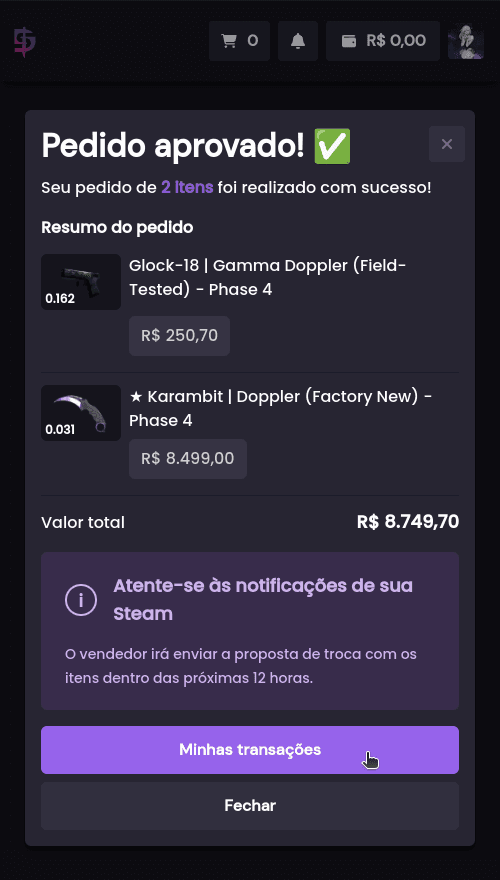 Como comprar itens? E quais as formas de pagamento? - Passo 11 (Mobile)