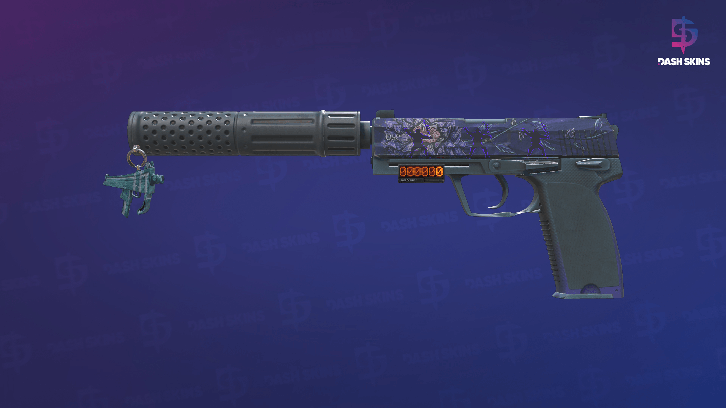 StatTrak™ USP-S | Black Lotus (Well-Worn) Screenshot Playside